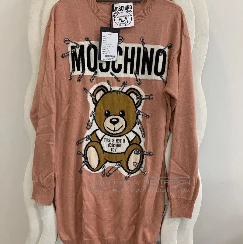 Moschino Moschino Pink Wool Blend Long Sleeve Dress . Size XS / US 0-2 / IT 36-38 - 2 Thumbnail