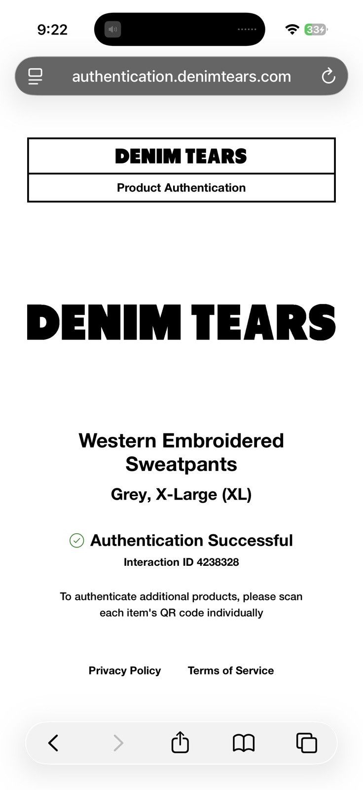 DENIM TEARS Denim Tears Western Embroidered Grey Sweatpants Size XL New Size US 36 / EU 52 - 10 Thumbnail