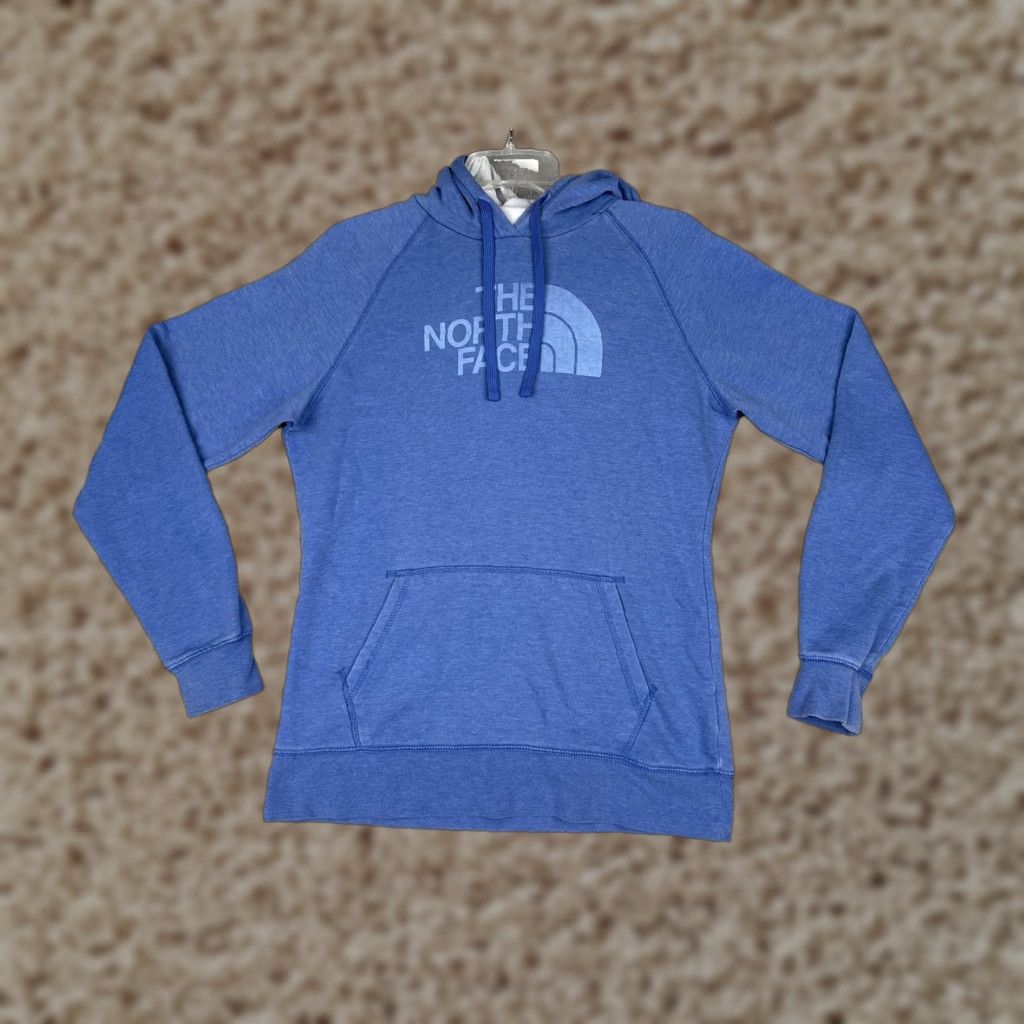 The North Face The North Face Hoodie Womens L Blue Half Dome Logo Jersey Fabric Sweatshirt Size L / US 10 / IT 46 - 1 Thumbnail