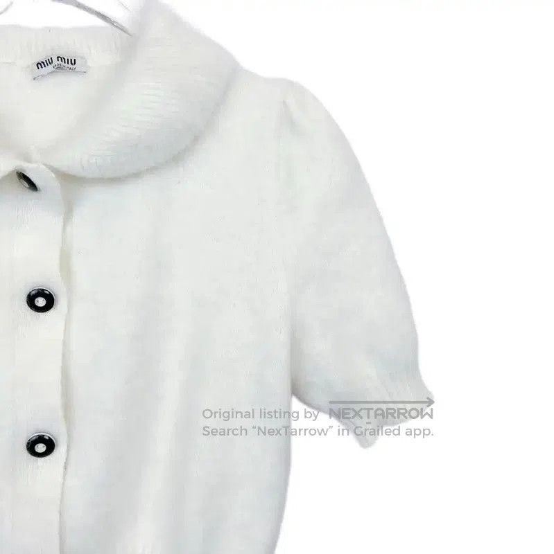 Miu Miu Miu Miu White Short Sleeve Pullover Blouse . Size S / US 4 / IT 40 - 3 Thumbnail