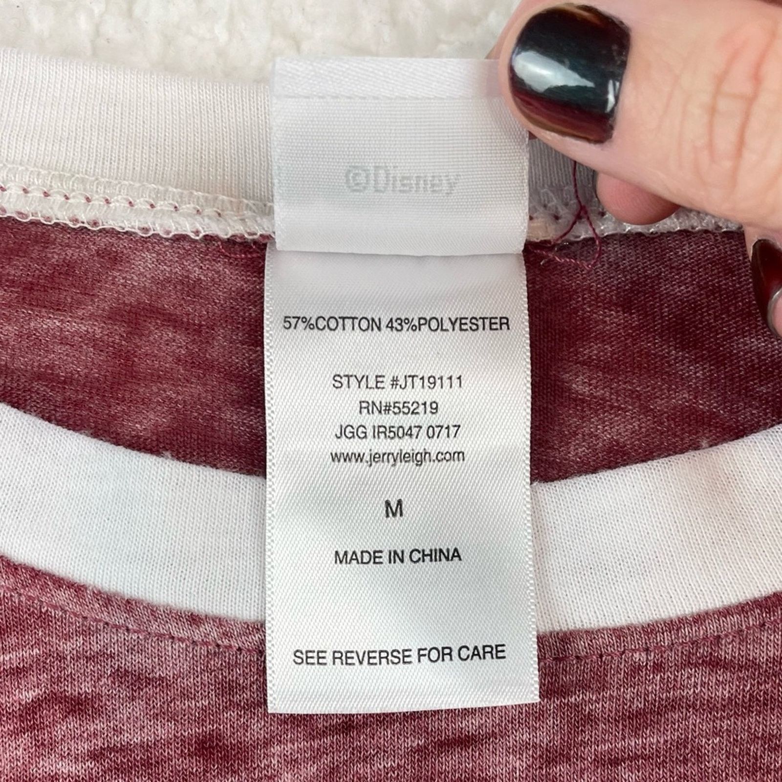 Disney (NWT) DISNEY • Maroon/White Minnie Mouse Long Sleeve Shirt Size M / US 6-8 / IT 42-44 - 12 Thumbnail
