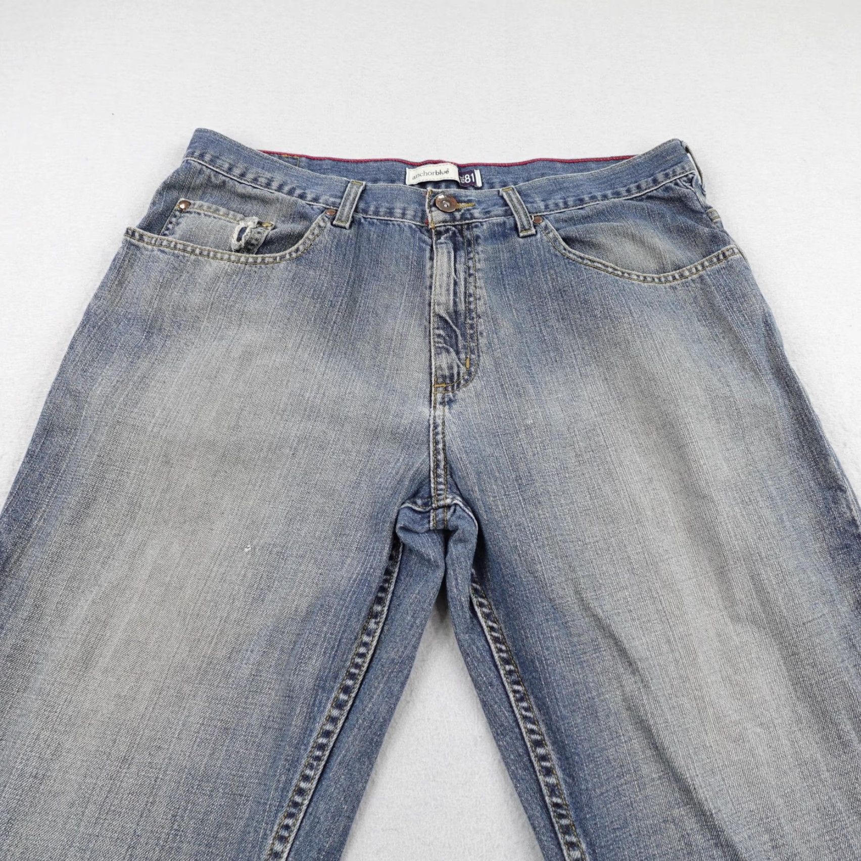 Anchor Blue VINTAGE Anchor Blue Jeans Men's 36x34 Blue Denim Loose Baggy Distressed Grunge Y2K Jeans Mens Blue 5-Pocket Design Vintage Men Size US 36 / EU 52 - 2 Thumbnail