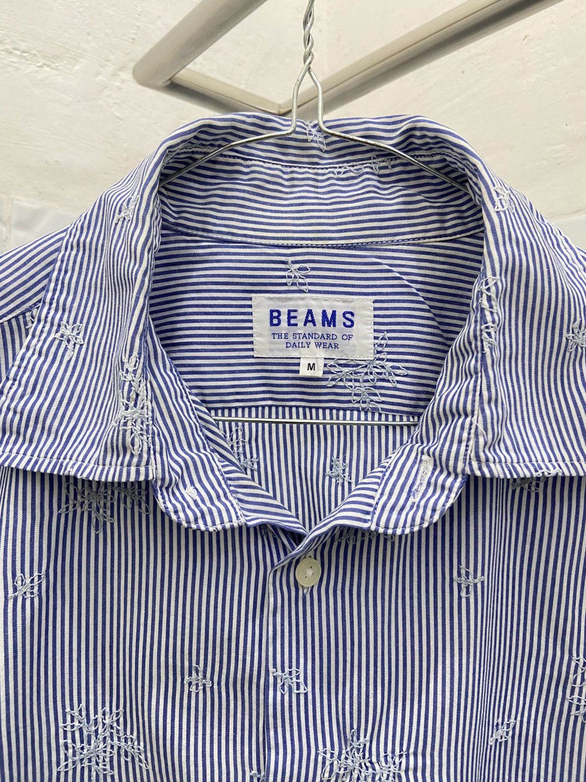 Beams Plus × Mister Freedom Beams Embroidery Striped Baggy Shirt Size US M / EU 48-50 / 2 - 3 Thumbnail