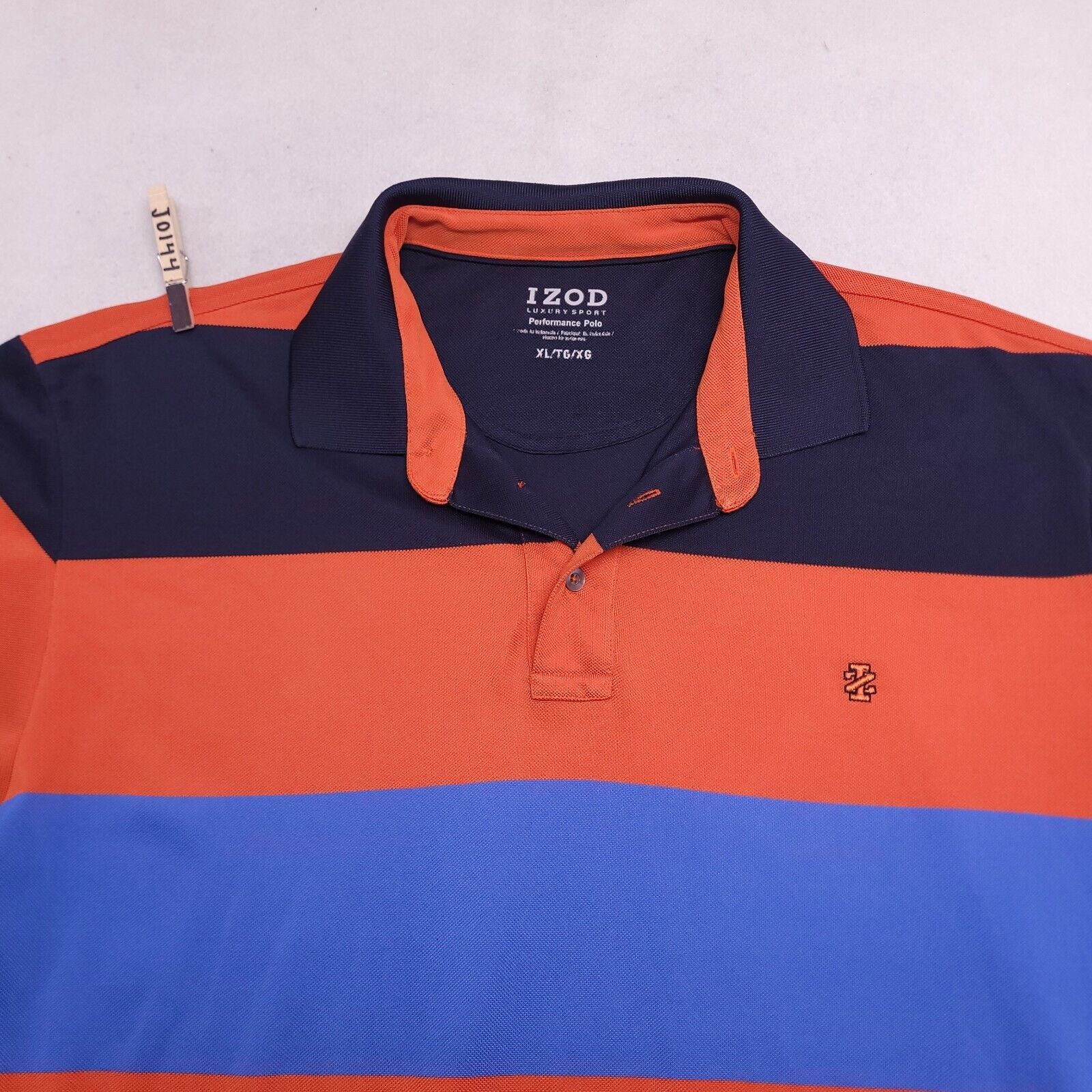 Izod IZOD Pullover Polo Shirt Adult Men Size XL Orange Blue Black Size US XL / EU 56 / 4 - 1 Thumbnail