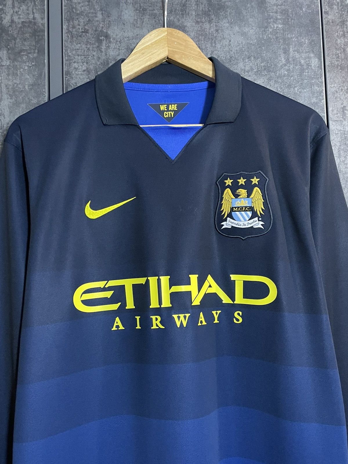 Nike Rare 2014 Nike Manchester City Long Sleeve Soccer Jersey Size US M / EU 48-50 / 2 - 6 Thumbnail