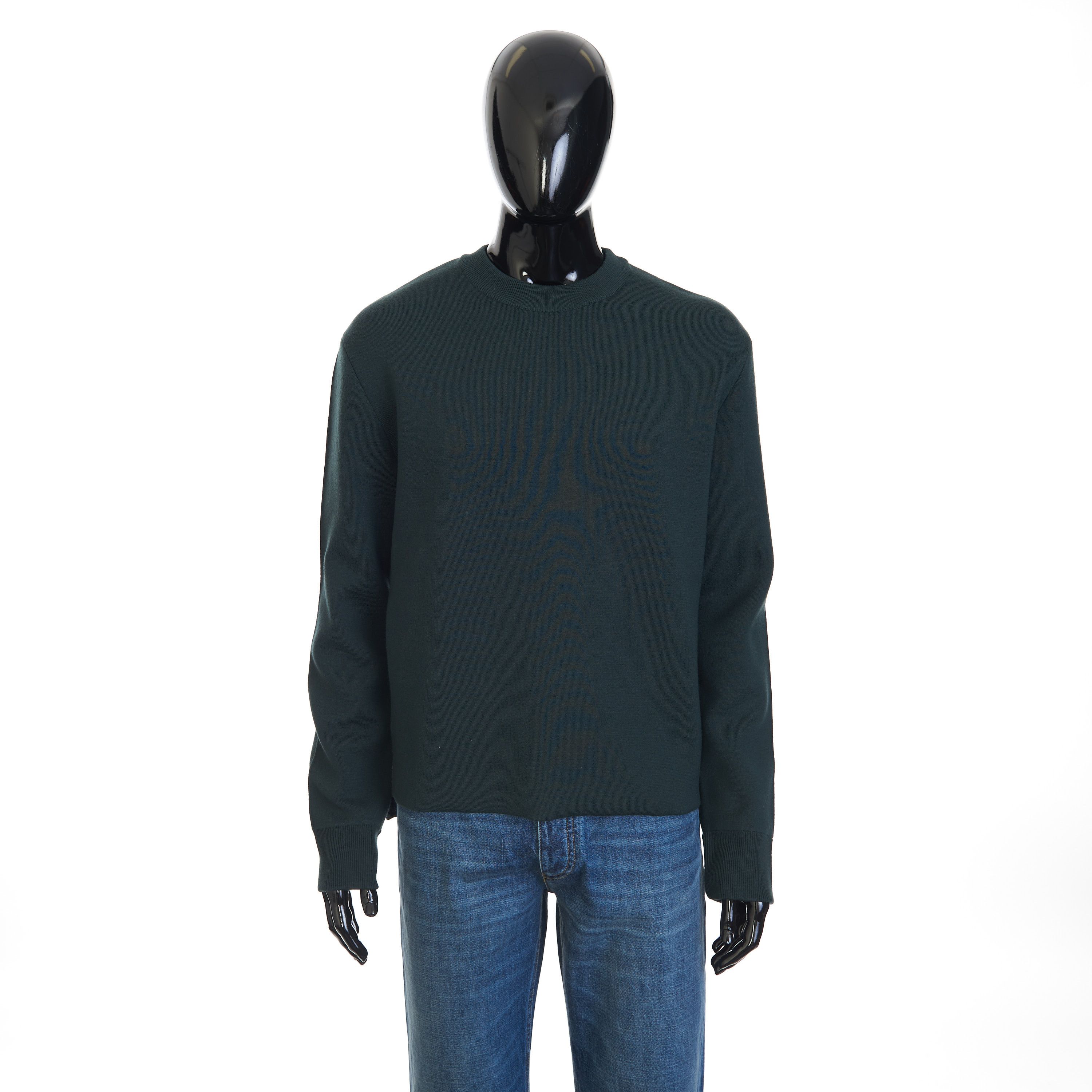 image of Bottega Veneta Double Merino Wool Jumper In Inkwell Green, Men's (Size XL)