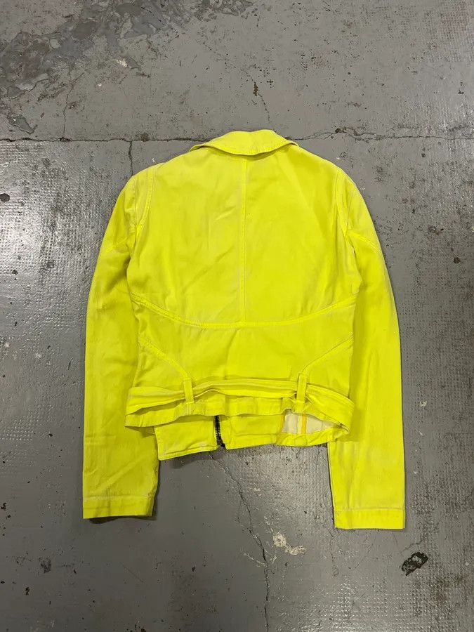 Versace Versace Provocative Yellow Asymmetric Zip Biker Jacket Size S / US 4 / IT 40 - 5 Thumbnail