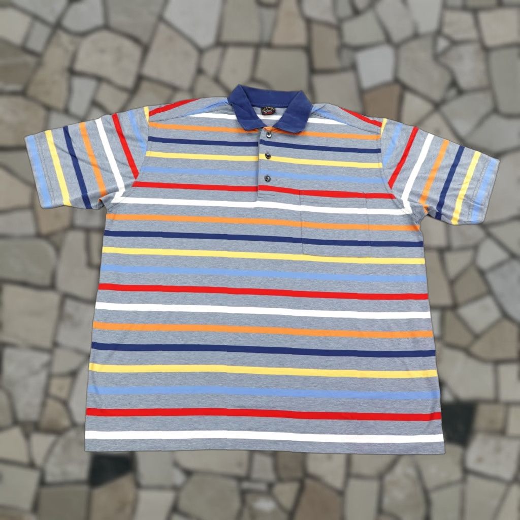 Paul & Shark VINTAGE Paul & Shark Polo Shirt Mens 2XL Cotton Short Sleeve Nautical Stripes Italy Size US XXL / EU 58 / 5 - 1 Thumbnail