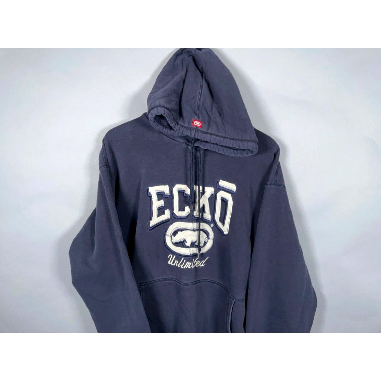 Ecko Unltd. VINTAGE Ecko Unltd. Embroidered Hoodie Men Large Dark Blue Sweatshirt Thermal Hood Hoodie Size US L / EU 52-54 / 3 - 4 Thumbnail