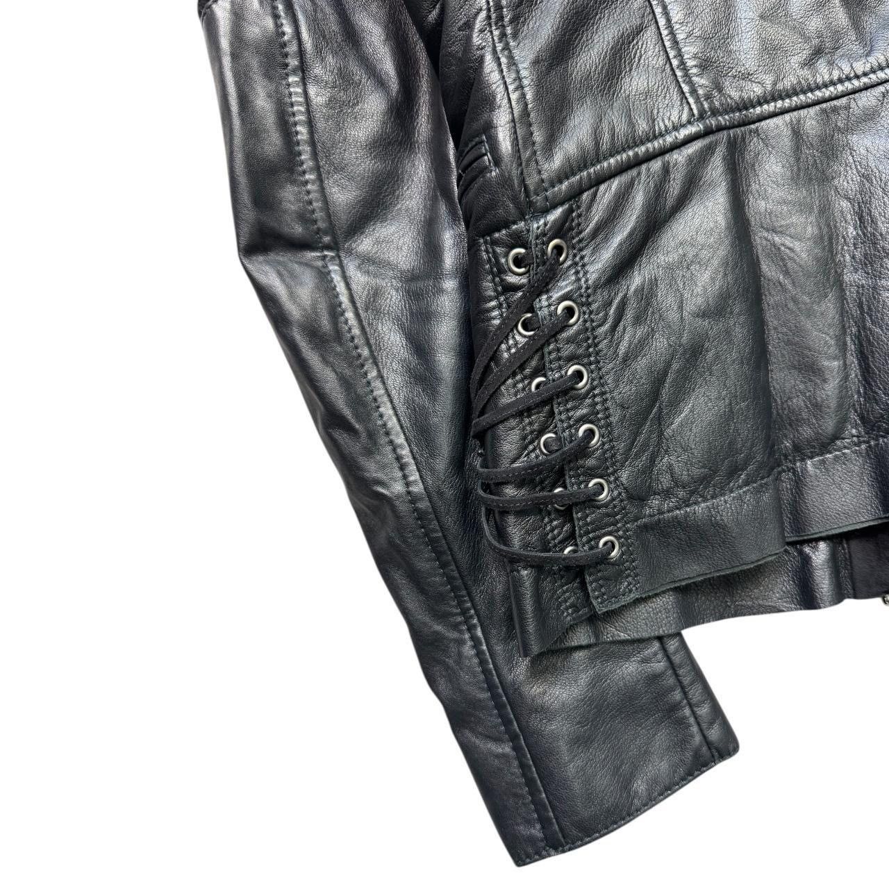 Roberto Cavalli Roberto Cavalli black leather jacket with asymmetrical Size M / US 6-8 / IT 42-44 - 5 Thumbnail