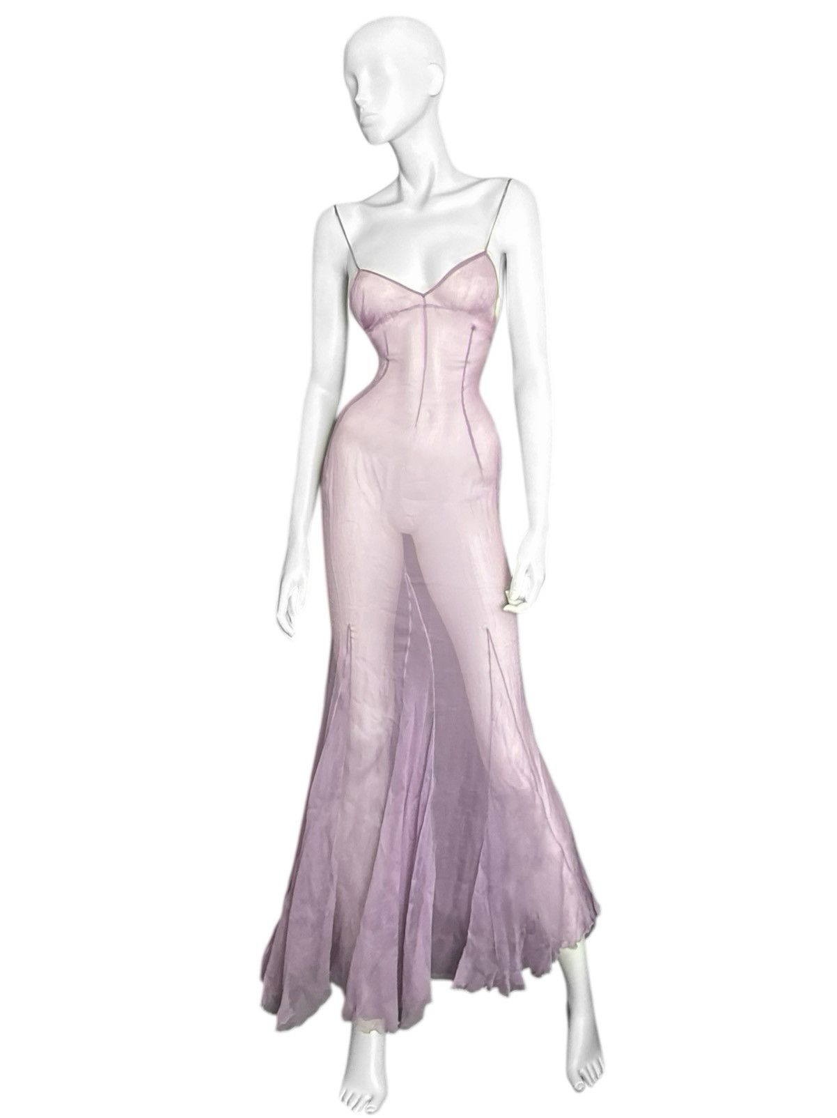 Dolce & Gabbana Dolce and Gabbana FW 2000 Runway Sheer Silk Maxi Dress. Size M / US 6-8 / IT 42-44 - 1 Thumbnail