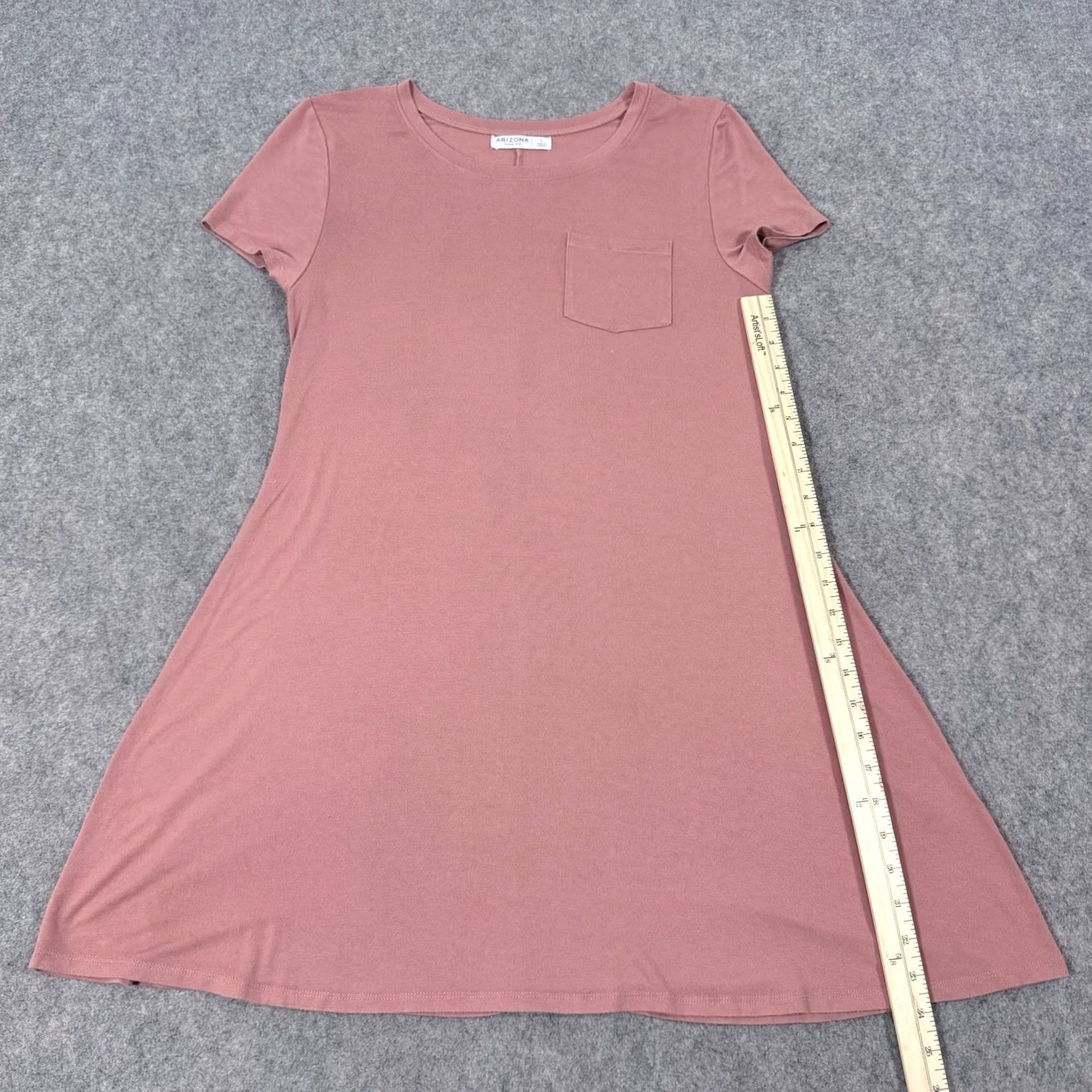 Vintage Arizona Jeans Dress Shirt Pink L Womens Short Sleeve Stretch Pullover 90s Casual Modern City University Western T‑Shirt Dress Size L / US 10 / IT 46 - 6 Thumbnail