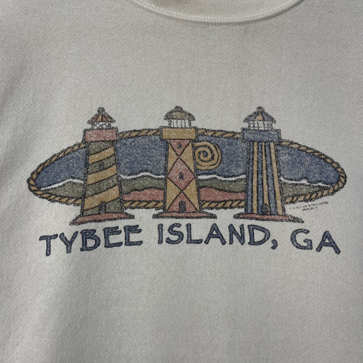 Vintage Vintage 90s Tybee Island GA Lighthouse Crewneck Sweatshirt Size US XL / EU 56 / 4 - 3 Thumbnail