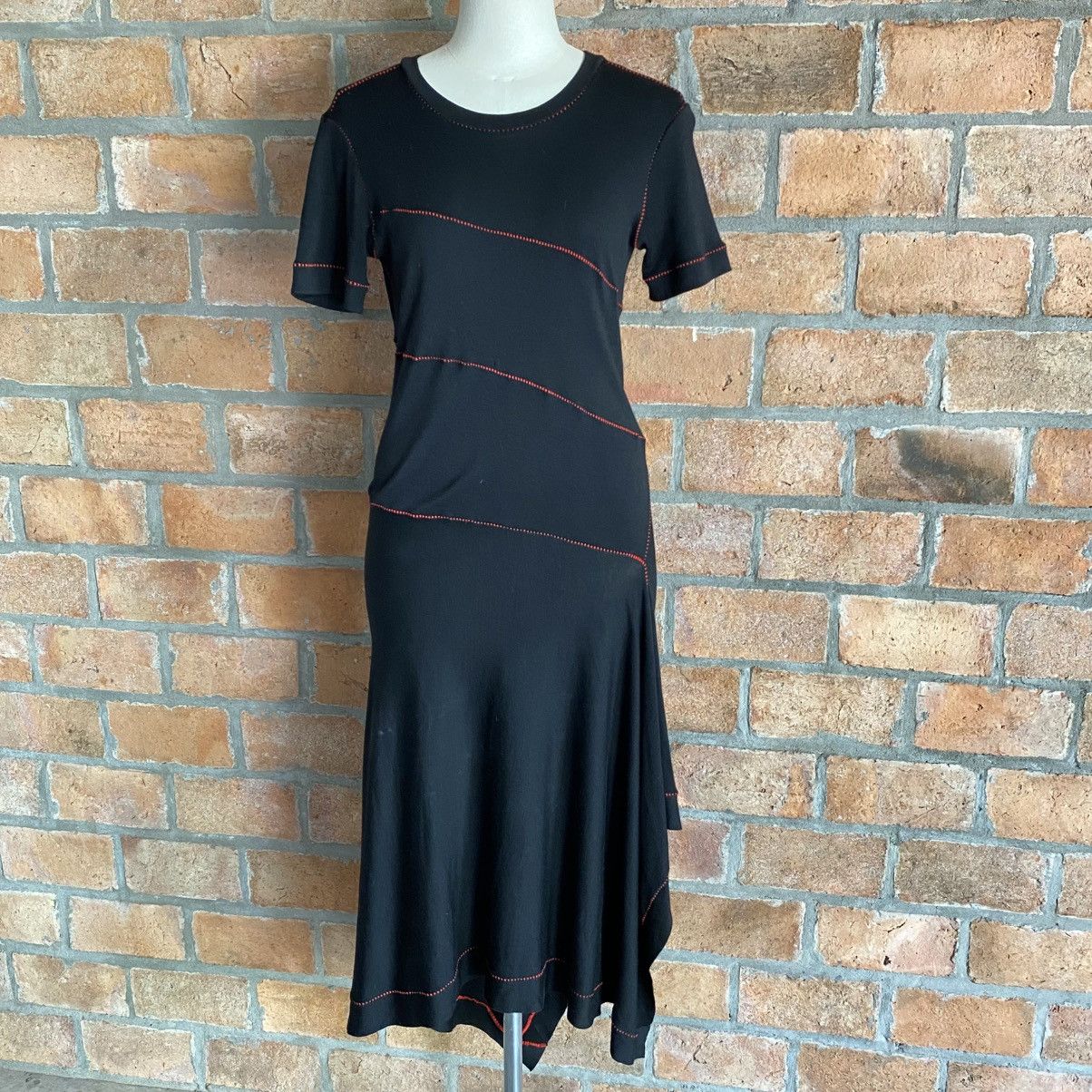 Issey Miyake ISSEY MIYAKE Black Asymmetrical Stitch Dress Size XS / US 0-2 / IT 36-38 - 8 Thumbnail