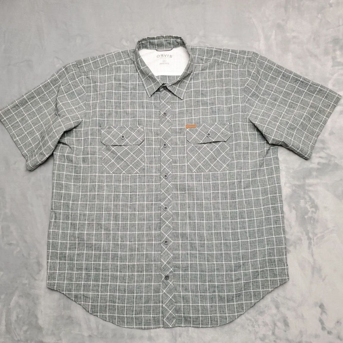 Orvis Orvis Shirt Men 2XL Gray Plaid Classic Collection Performance Travel Lightweight Button-Up Short Sleeve Casual Mens Size US XXL / EU 58 / 5 - 2 Thumbnail