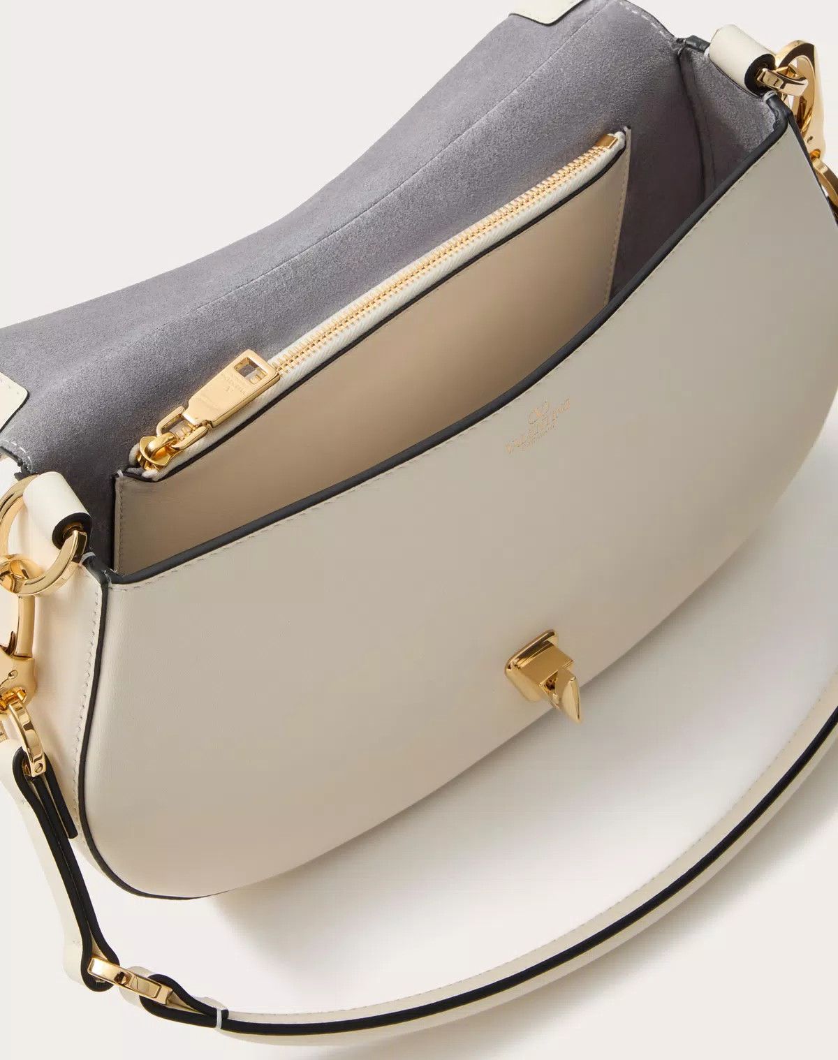 Valentino oc11z0725 Size:OS/ Shoulder Bag In Nappa Calfskin in White Size ONE SIZE - 6 Thumbnail