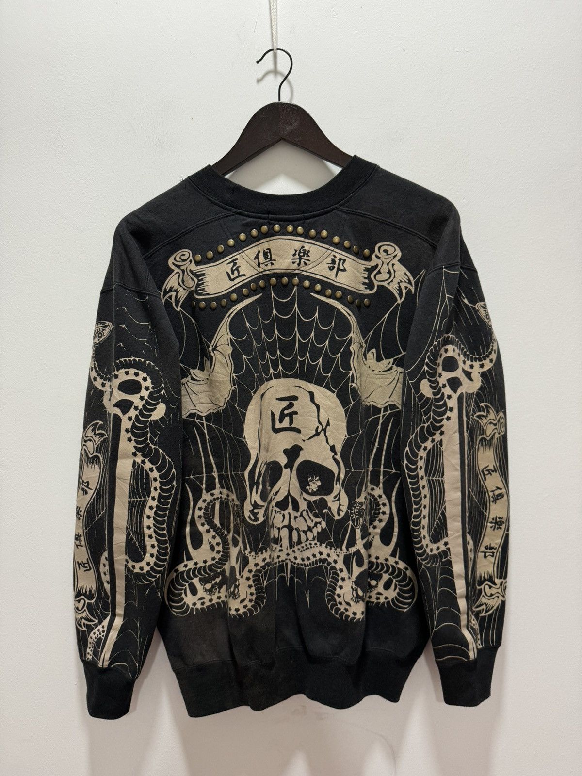 Vintage SKELETON DOUBLE HEADED SNAKE EYE OVER PRINT DECOLOURISE Size US L / EU 52-54 / 3 - 3 Thumbnail