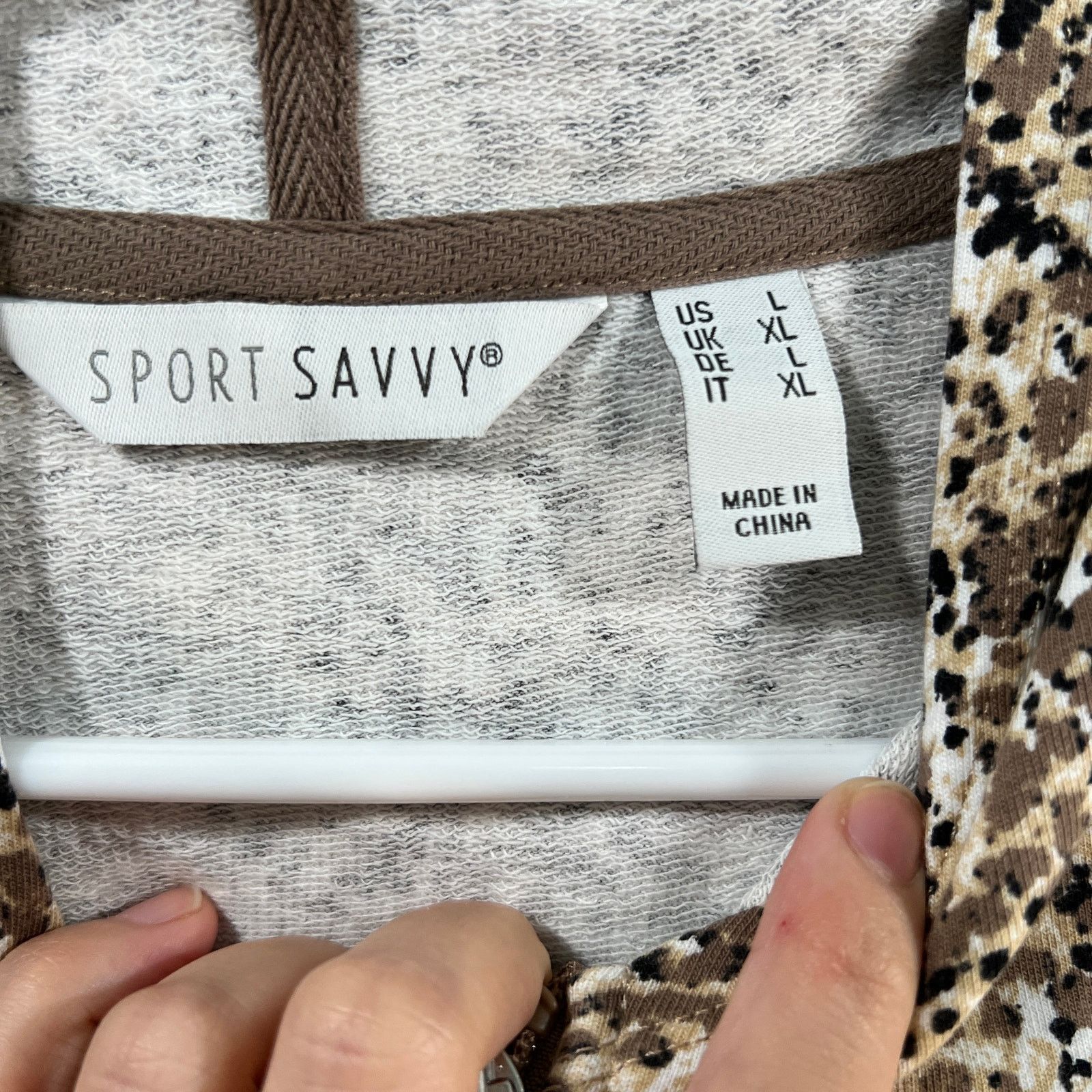 Other Sport Savvy Regular French Terry Hooded Zip Front Size L / US 10 / IT 46 - 3 Thumbnail