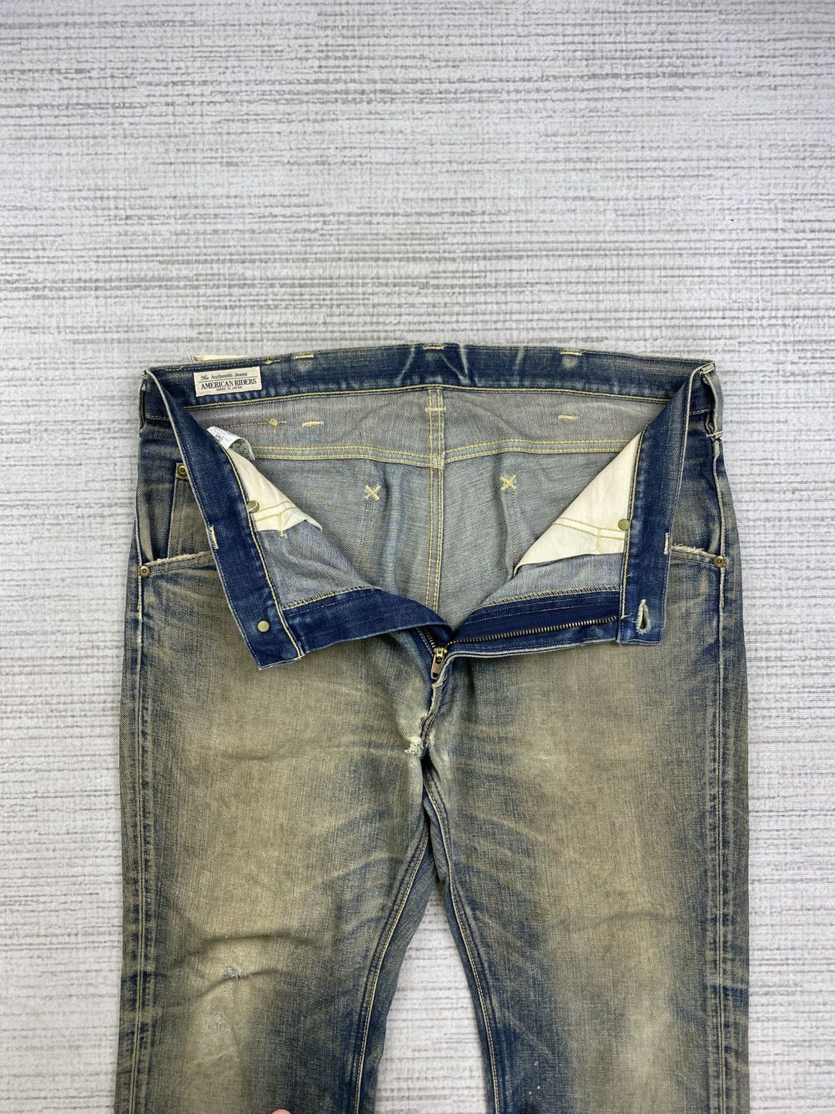 Lee × Vintage Vintage 90s Lee Japan Mud Wash Bootcut Distressed Denim Pant Size US 37 - 9 Thumbnail