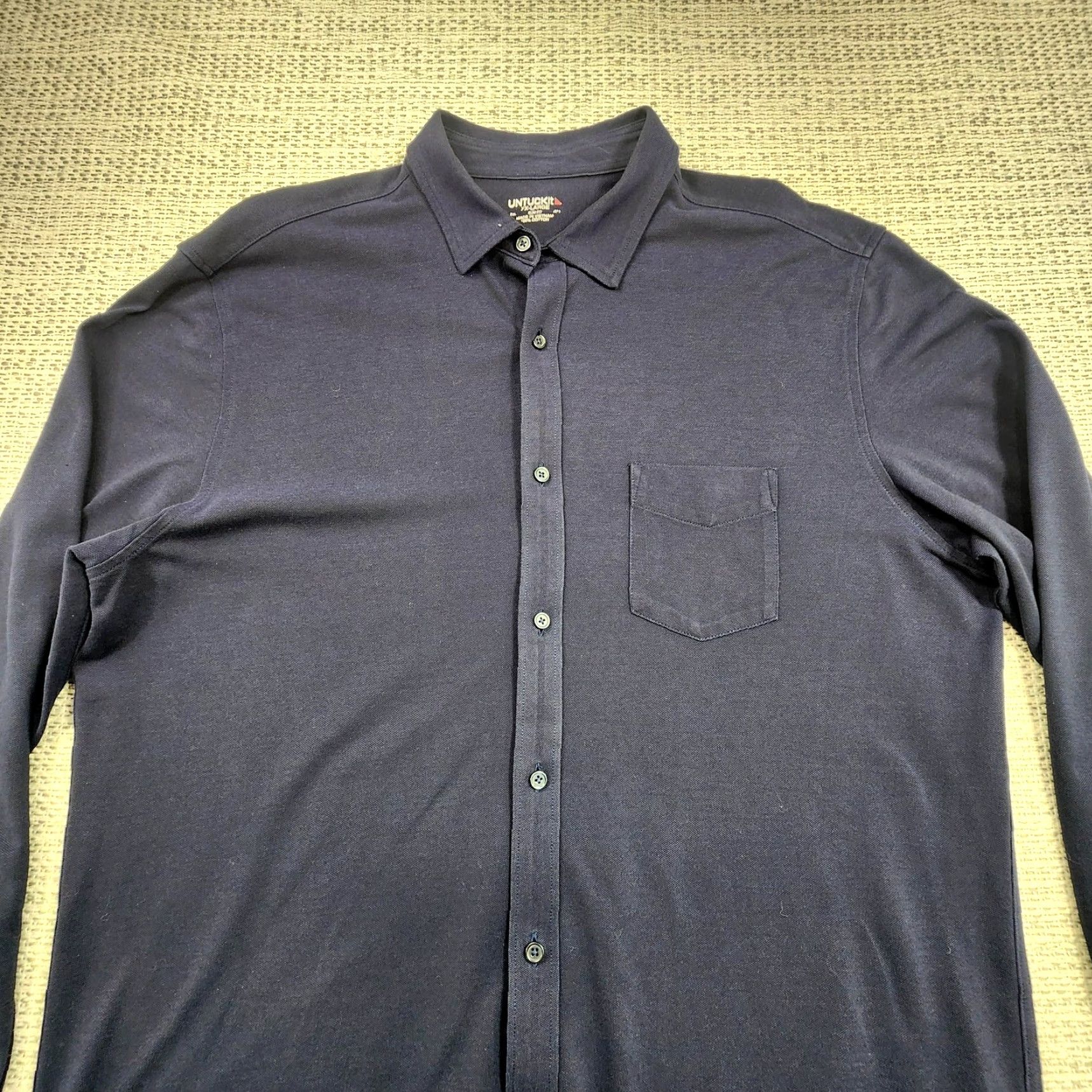 UNTUCKit UNTUCKit Mens Shirt Slim Fit 2XL Navy Blue Long Sleeve Button Up Mercury Classic Size US XXL / EU 58 / 5 - 5 Thumbnail