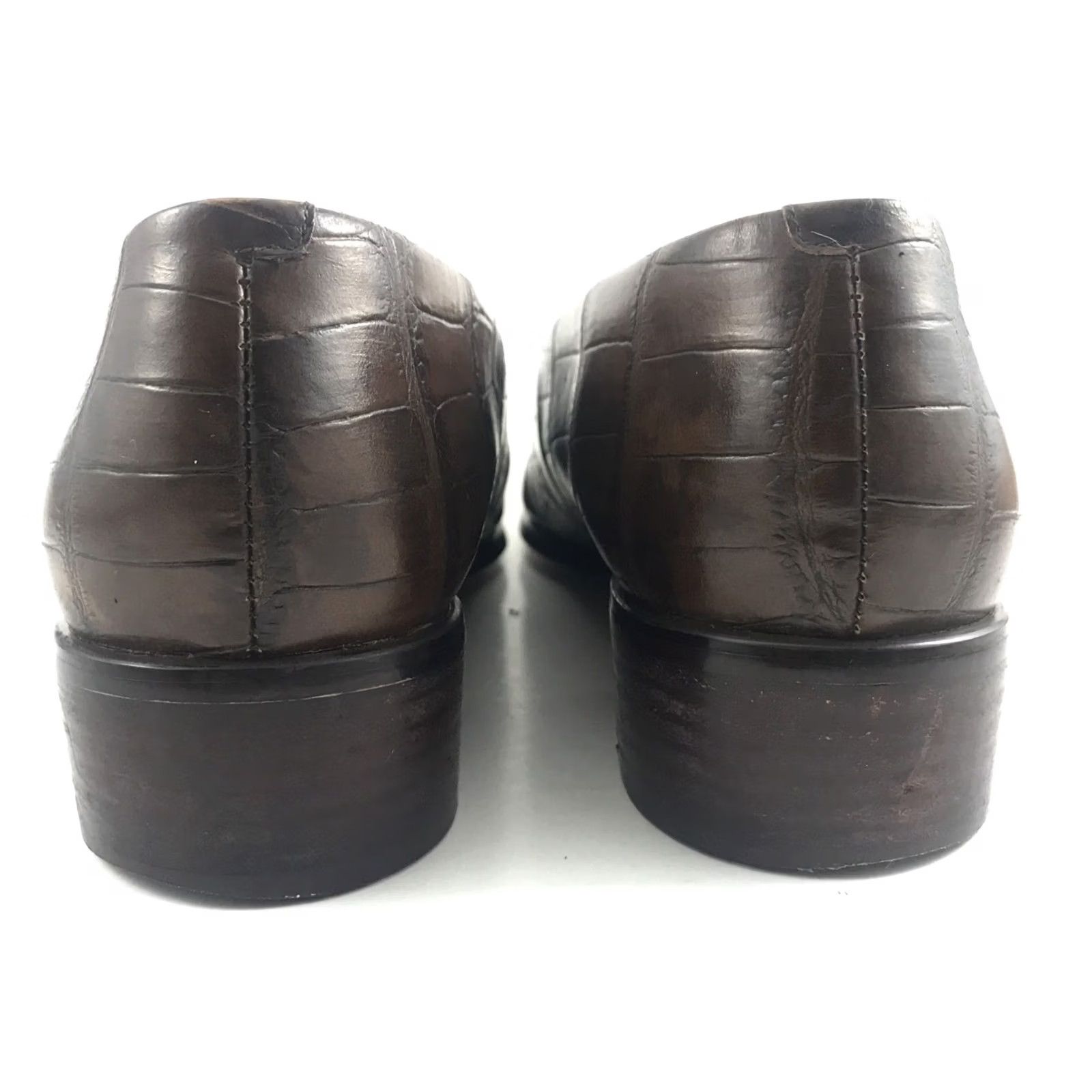 Vintage CARESSA CROSSTOWN COLLECTION WOMENS SIZE 8 CLASSIC PUMPS HEELS BROWN LEATHER Size US 8 / IT 38 - 4 Thumbnail