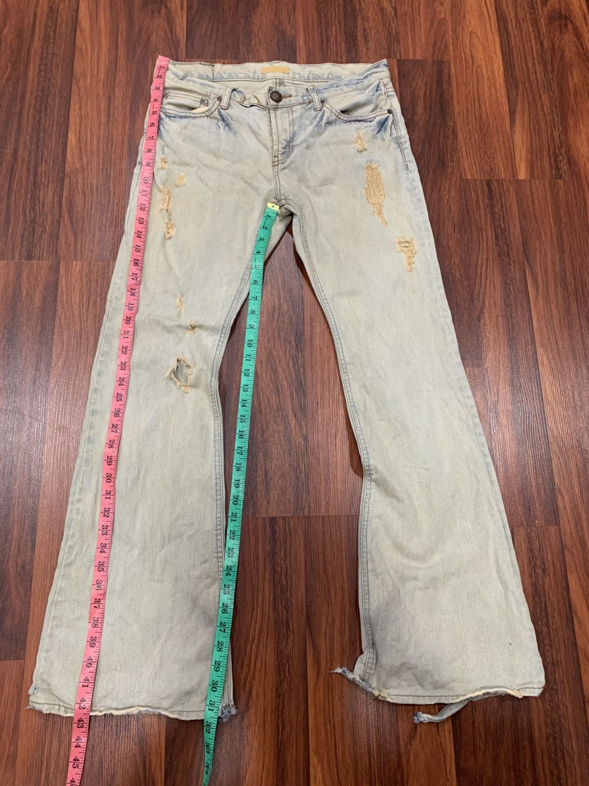 GOA Vintage Distressed Flared Goa Jeans Size 34" / US 12 / IT 48 - 5 Thumbnail
