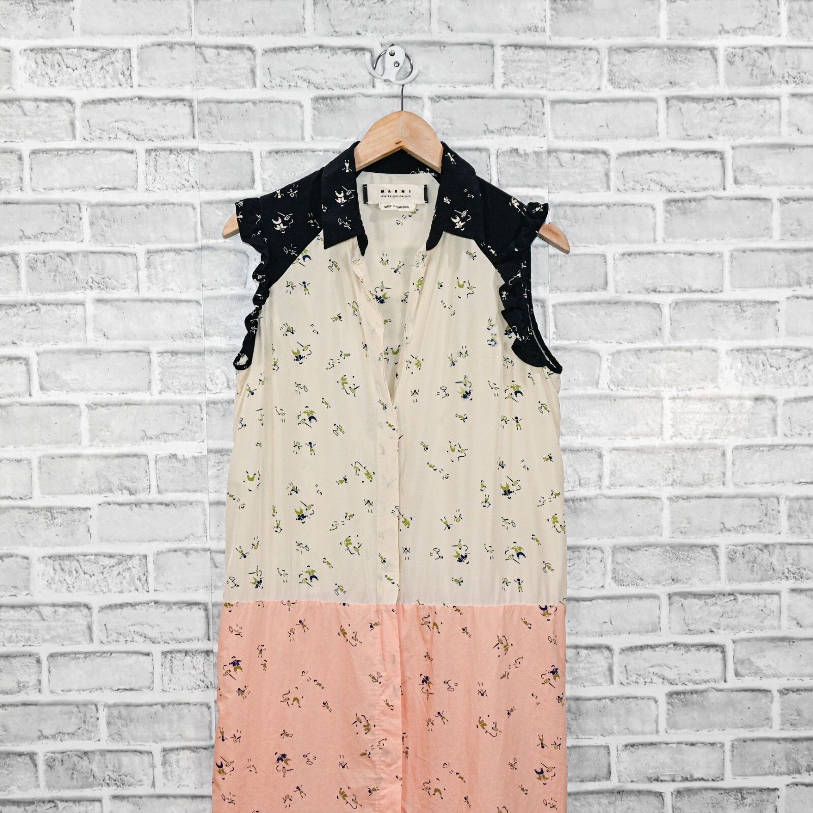 Marni MARNI Sleeveless Button front Dress Silk Cotton color block Size M / US 6-8 / IT 42-44 - 7 Thumbnail