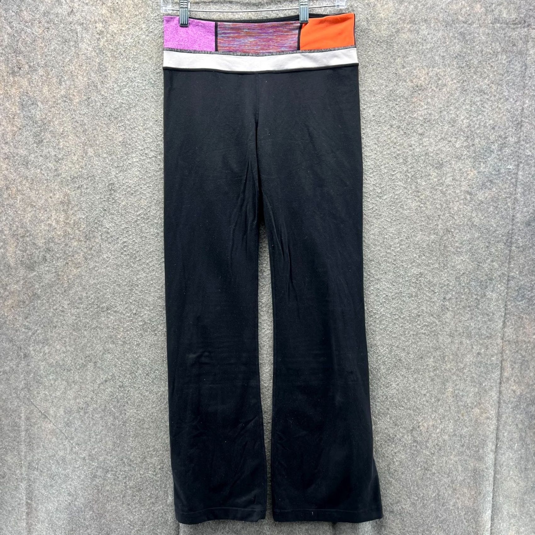 Lululemon VINTAGE Lululemon Pants Women 6 Wide-Leg Black Logo Active Wear Groove Yoga Gym Size 28" / US 6 / IT 42 - 2 Thumbnail