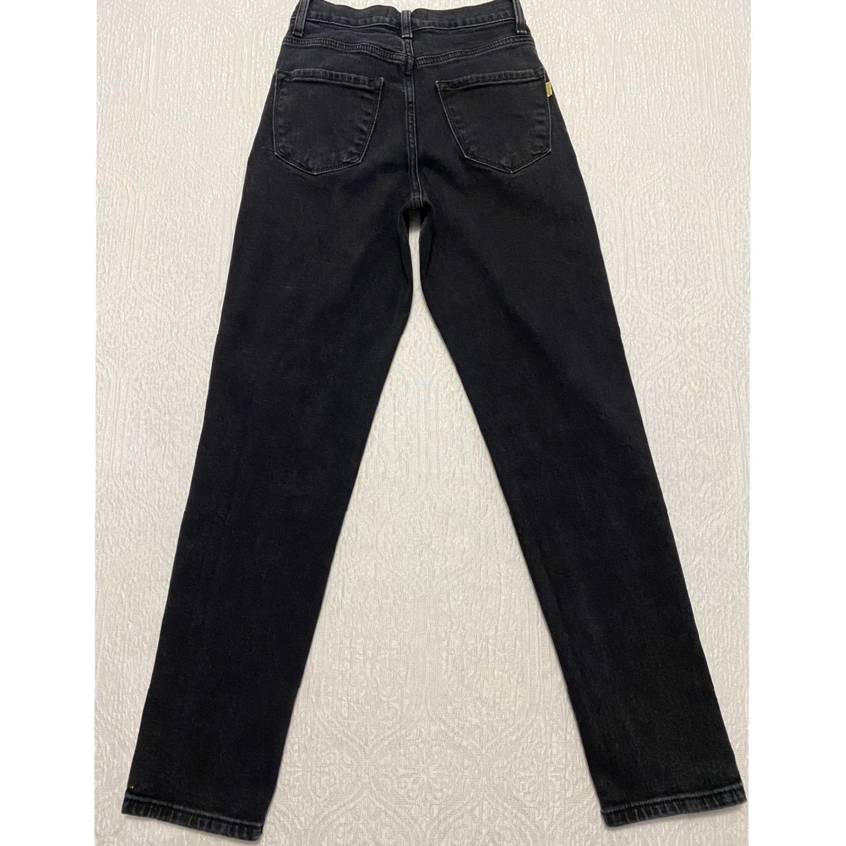 Vintage Vibrant Miu Black Wash Denim Jeans Womens High Rise Straight Leg Size 3 W25 Slim 5-Pocket Design Logo Glitter Denim Cotton Spandex Size 26" / US 2 / IT 38 - 7 Thumbnail