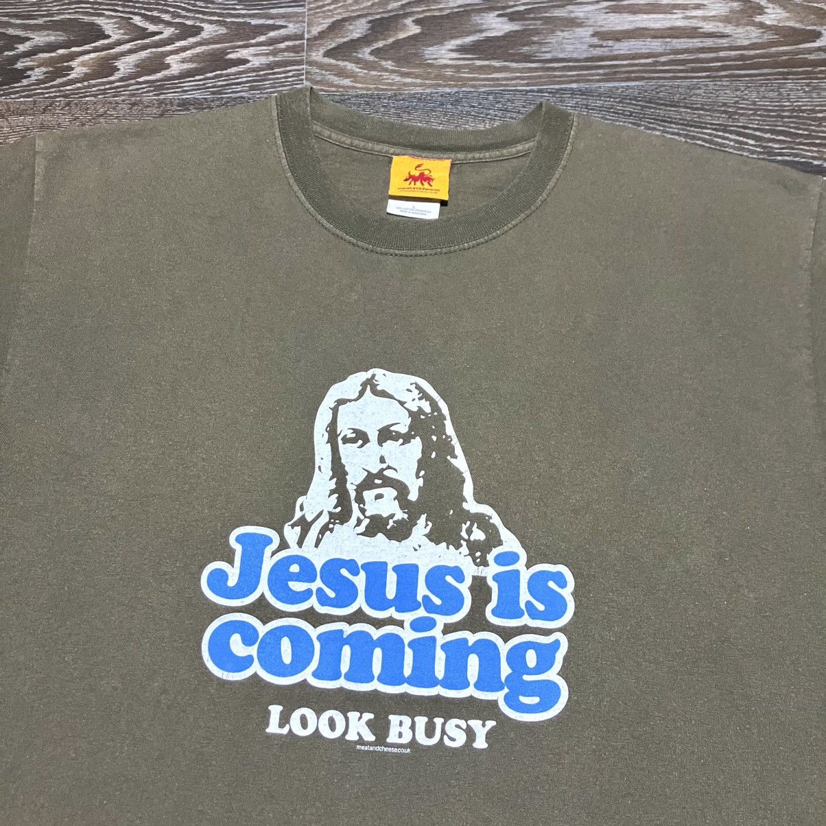 Other Vintage JESUS IS COMING Look Busy Graphic Print T-shirt Size US L / EU 52-54 / 3 - 2 Thumbnail