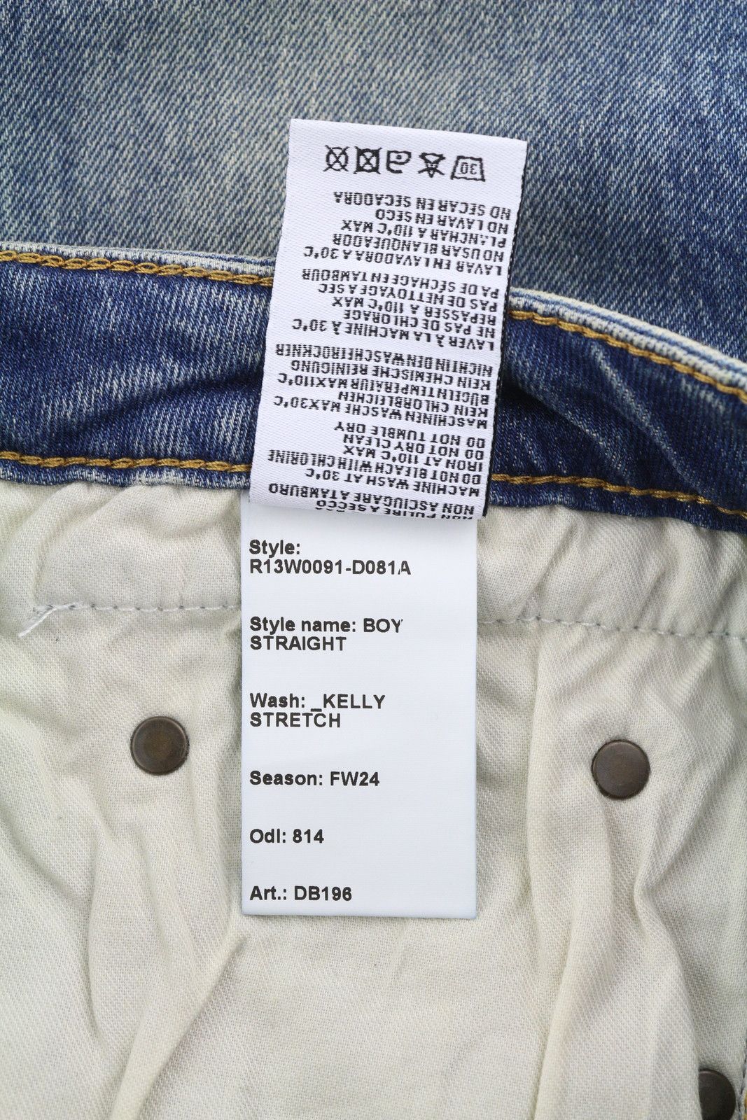 R13 BOY STRAIGHT 26 Ankle Cropped Washed Blue Kelly 84488 Size 26" / US 2 / IT 38 - 10 Thumbnail