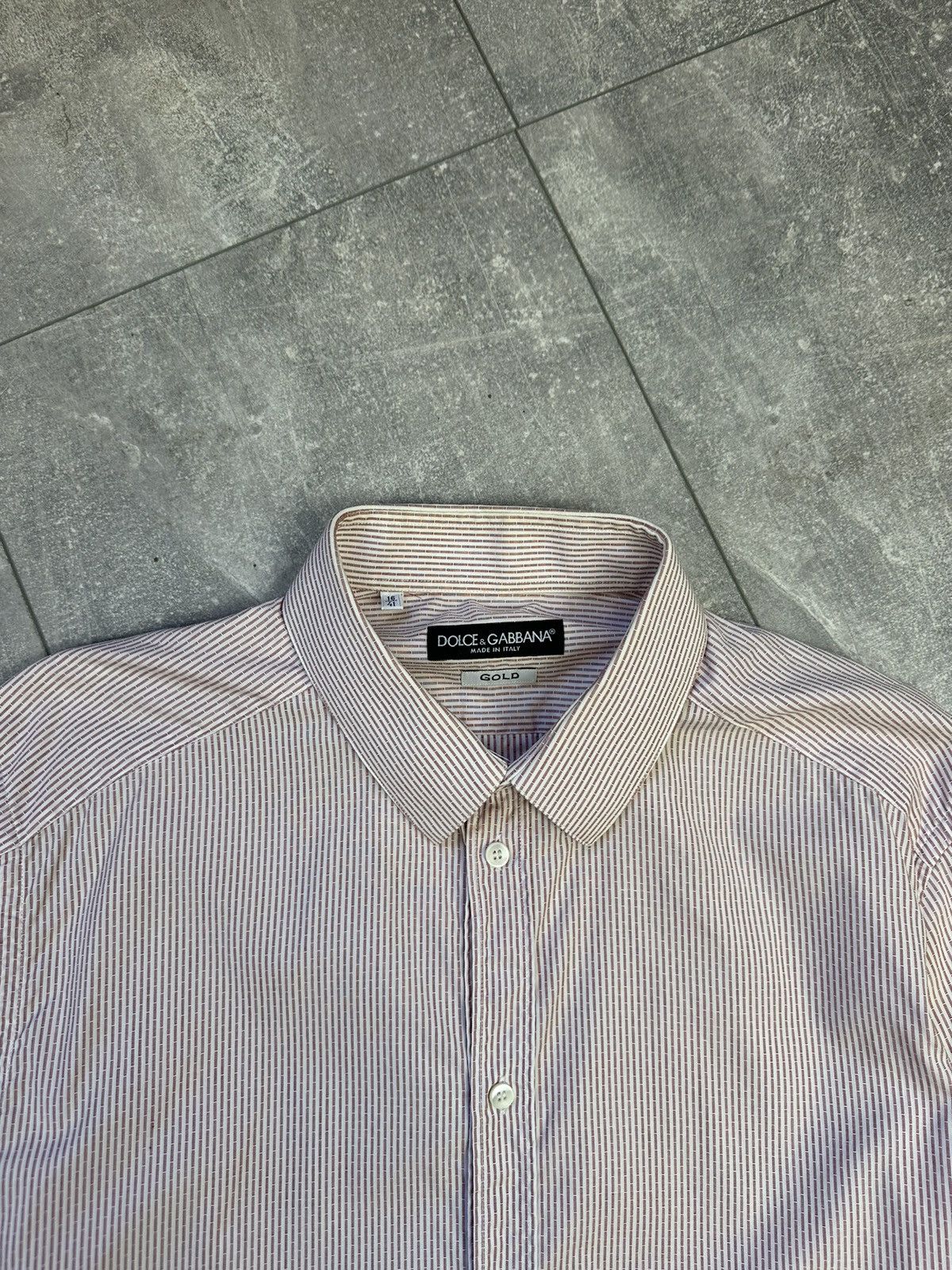Dolce & Gabbana Dolce & Gabbana Gold Striped Shirts Button Up Size US L / EU 52-54 / 3 - 9 Thumbnail