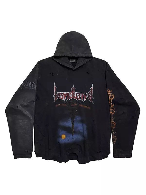 Image of Balenciaga Paris Moon Upside Down Hoodie, Men's (Size 2XL)