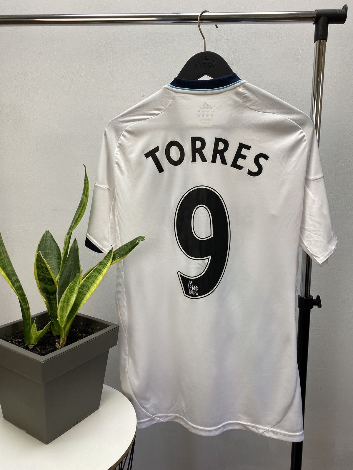 image of Adidas 2012/2013 Football Away Jersey 9 Torres in White, Men's (Size Large)