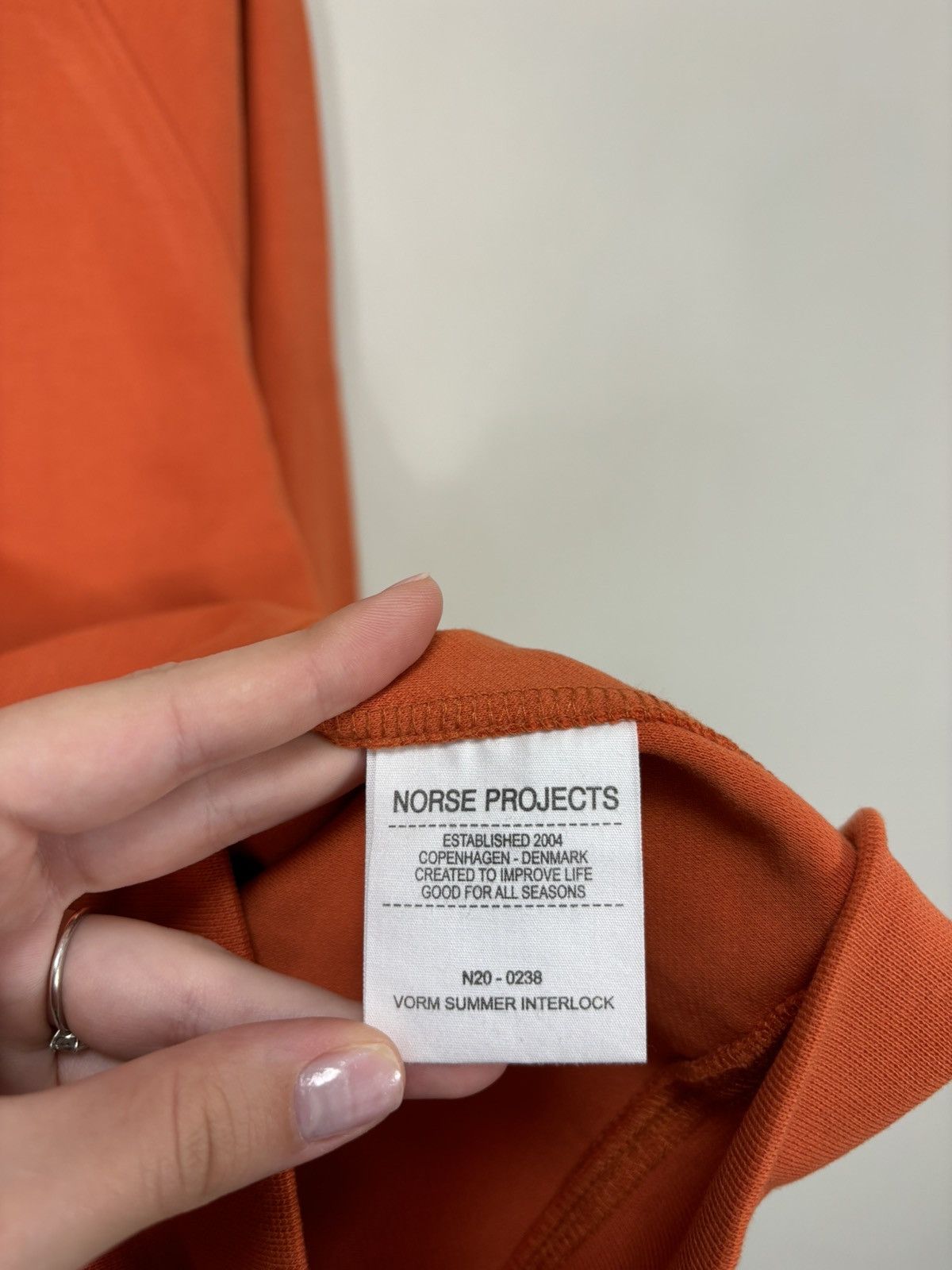 Norse Projects Norse Projects Vorm Summer Interlock Men’s Orange Sweatshirt Size US S / EU 44-46 / 1 - 8 Thumbnail