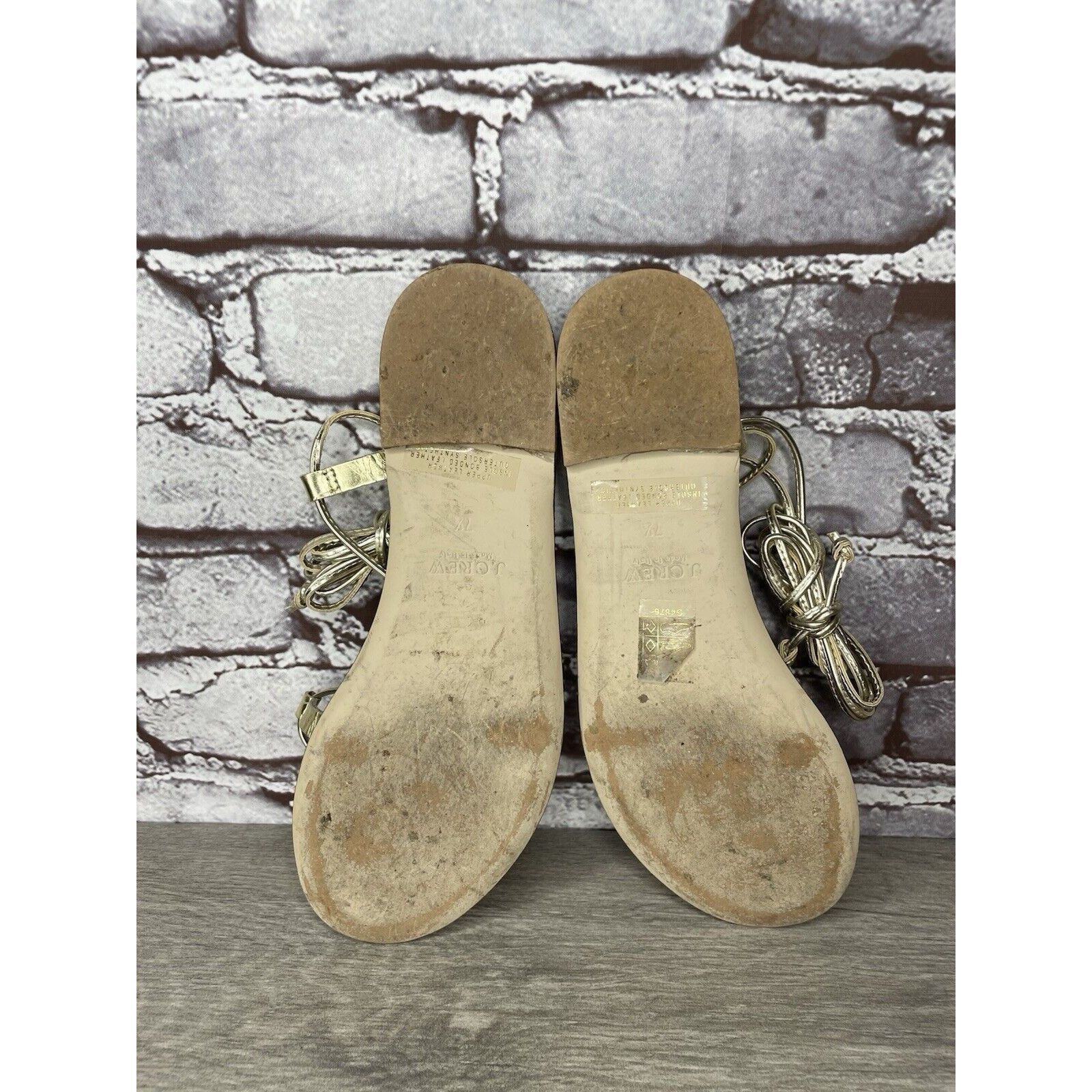 J.Crew J. Crew Metallic Gold Leather Ankle Wrap Around Sandals Wome Size US 7.5 / IT 37.5 - 6 Thumbnail
