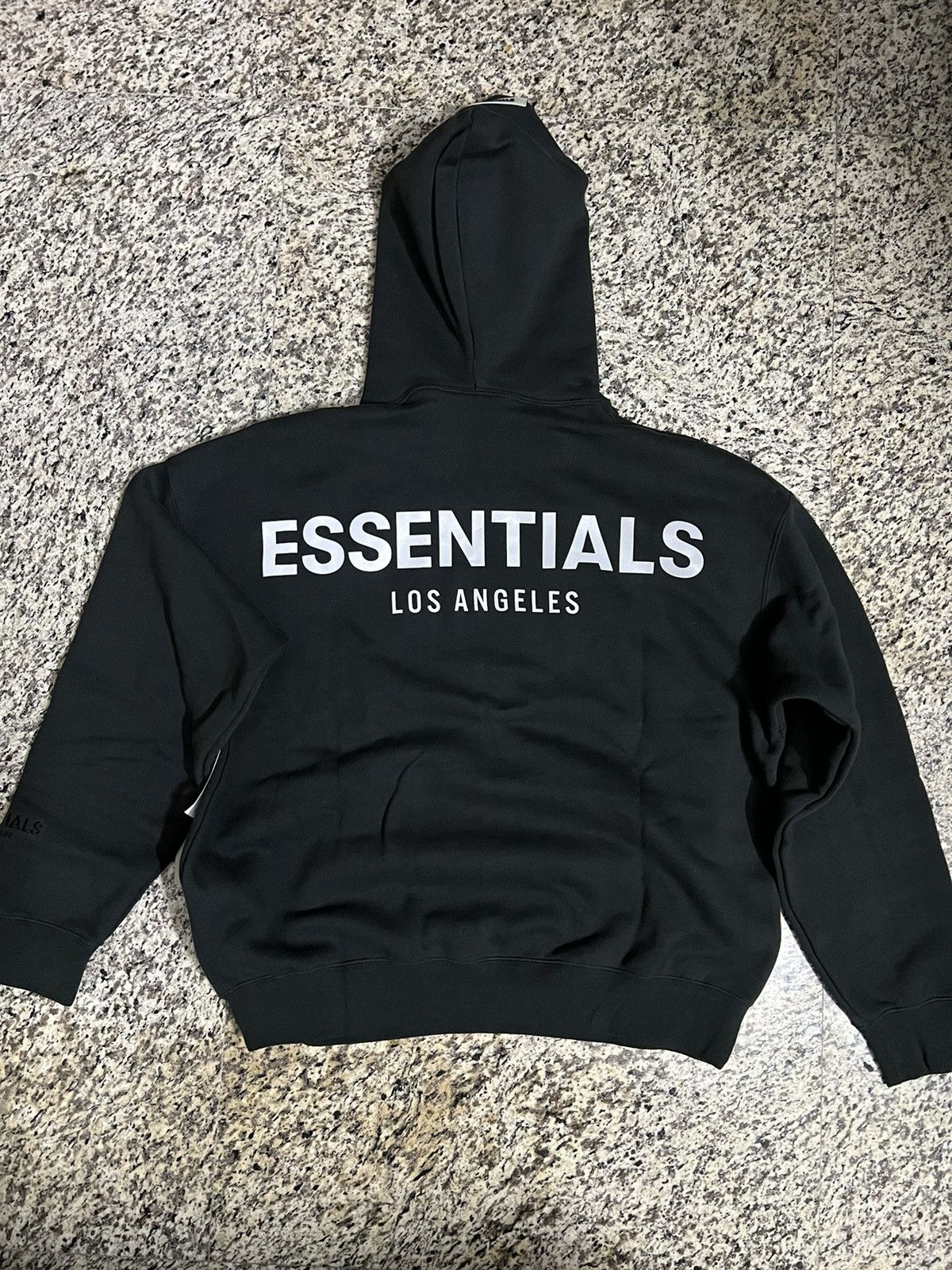 image of Fear Of God Essentials Los Angeles 3M Hoodie in Black, Men's (Size Medium)