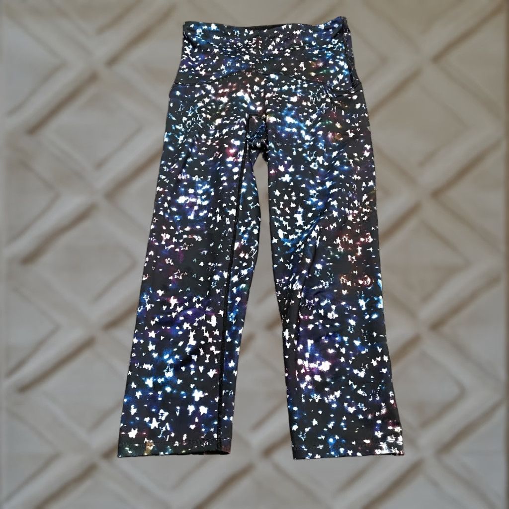 Spanx Spanx By Sara Blakely Cropped Compression Leggings Womens Small Multi Galaxy Gym Size 28" / US 6 / IT 42 - 1 Thumbnail