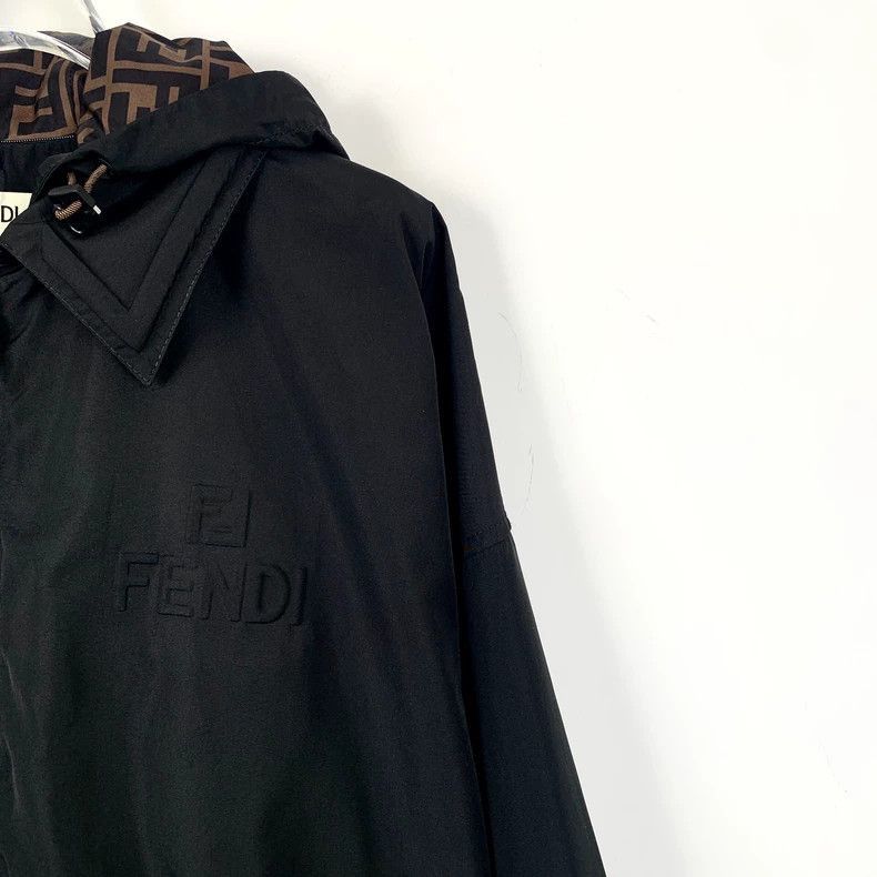 Fendi Fendi Black Logo Hooded Zip Jacket Size US S / EU 44-46 / 1 - 3 Thumbnail