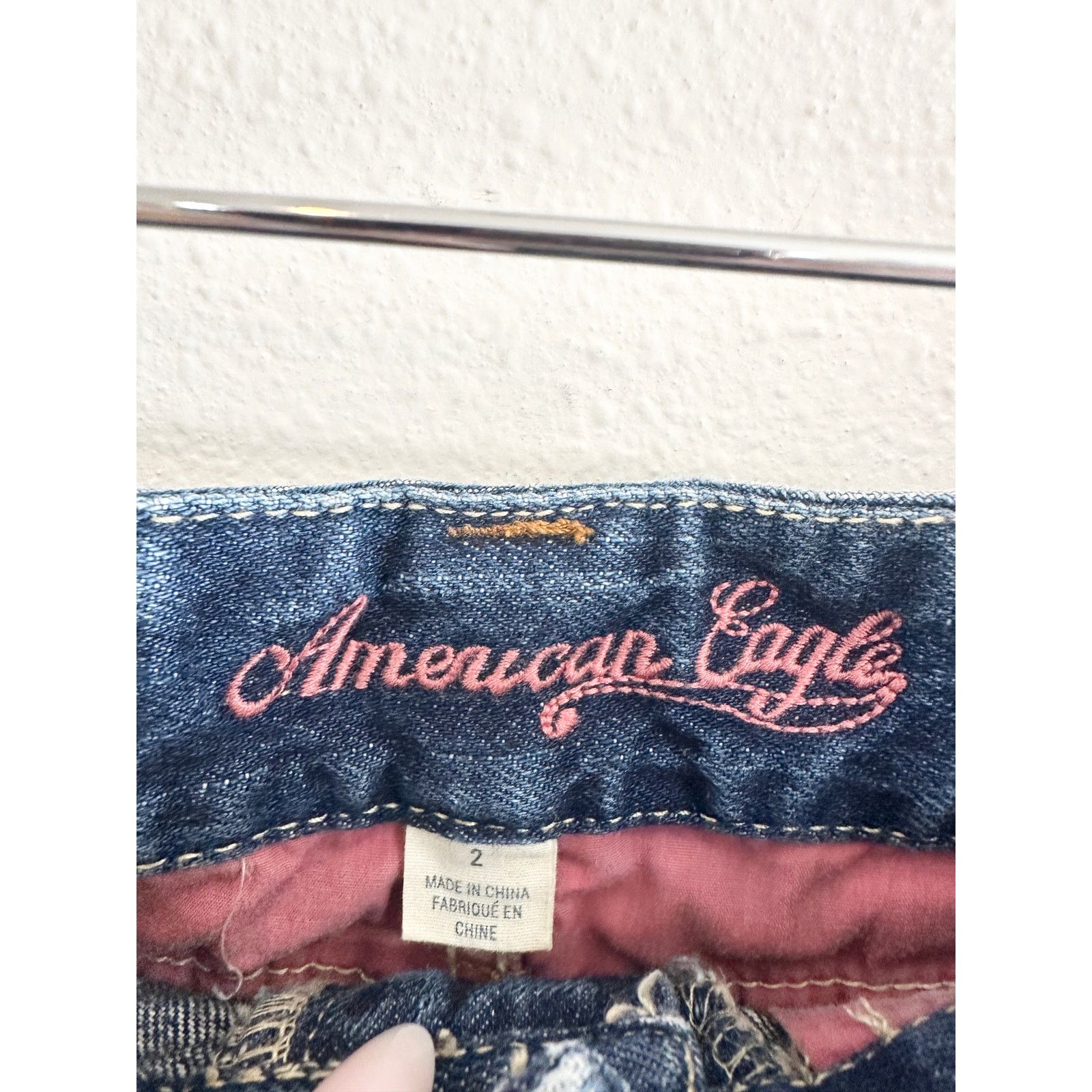 American Eagle Outfitters Y2K American Eagle Distressed Micro Miniskirt size 2 Size 27" / US 4 / IT 40 - 6 Thumbnail