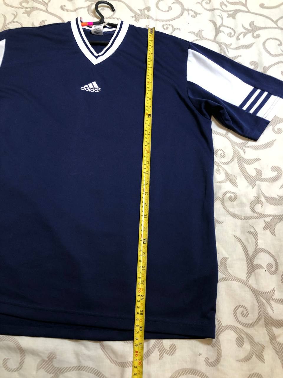 Adidas Rare Vintage Adidas Jersey V Neck Shirt Blue Size US XL / EU 56 / 4 - 9 Thumbnail