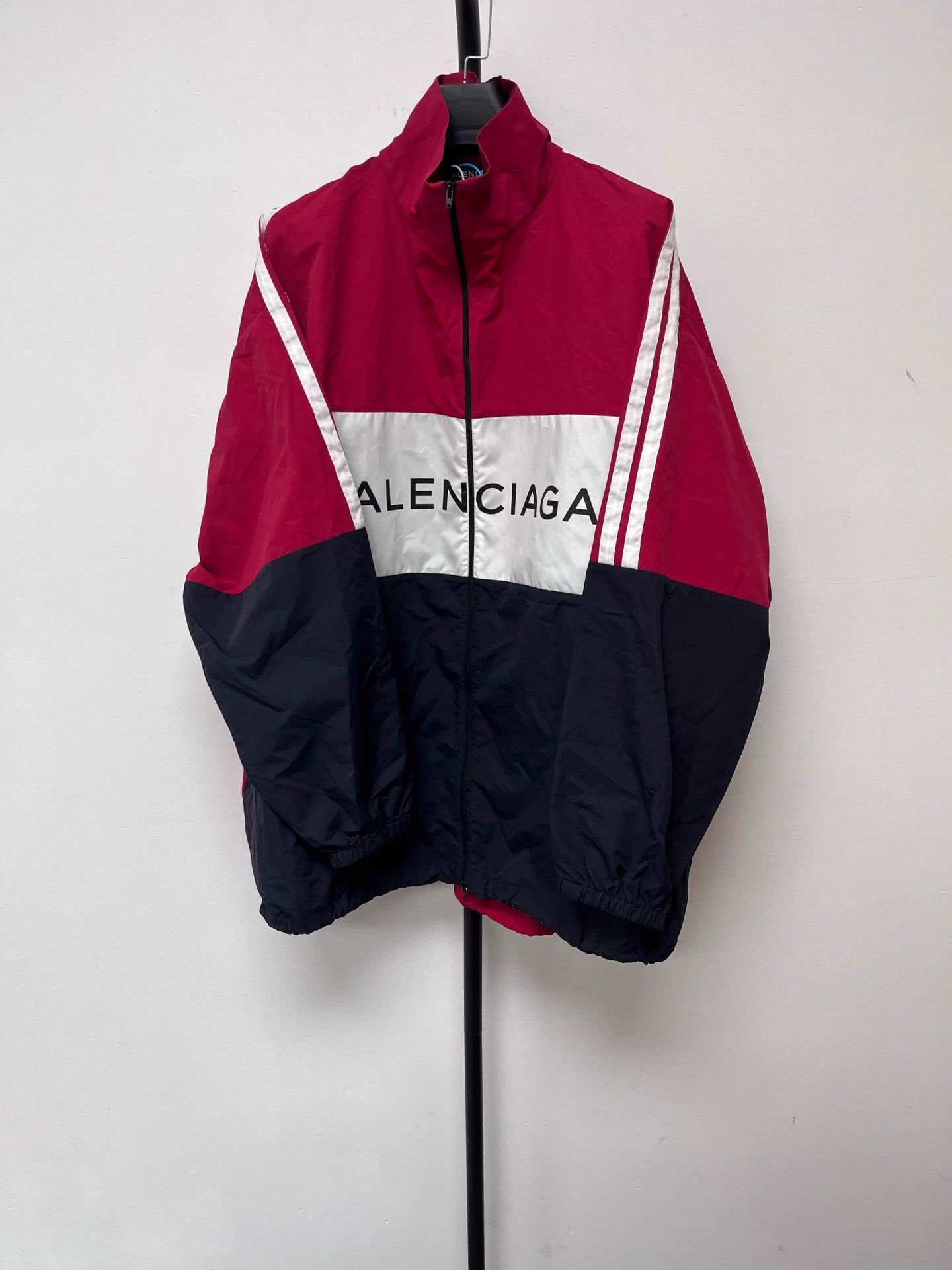 Balenciaga Logo Zip-Up Jacket Women's Red
