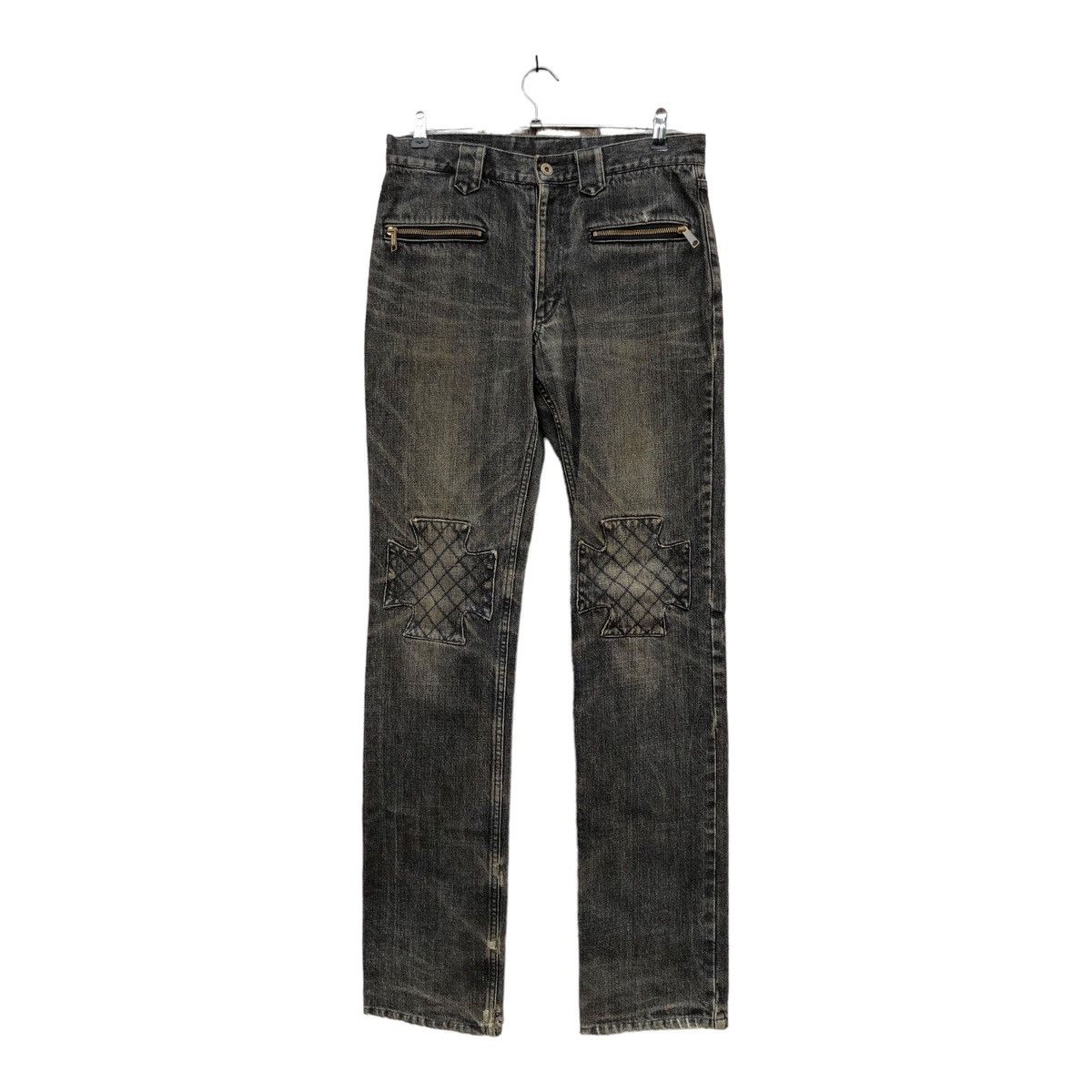 If Six Was Nine × Japanese Brand × Tornado Mart Jeans Lucky Rydy Knee Patch Tornado Mart Japan Black Color Size US 32 / EU 48 - 1 Thumbnail