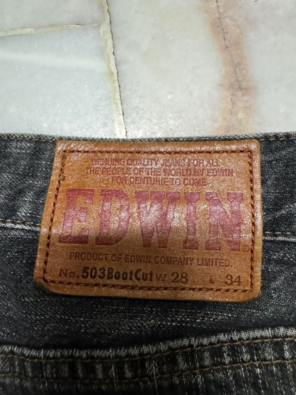 Edwin 💥503 Bootcut💥Vintage Edwin Rebel Sand Washed Dark Denim Jean Size US 27 - 19 Thumbnail