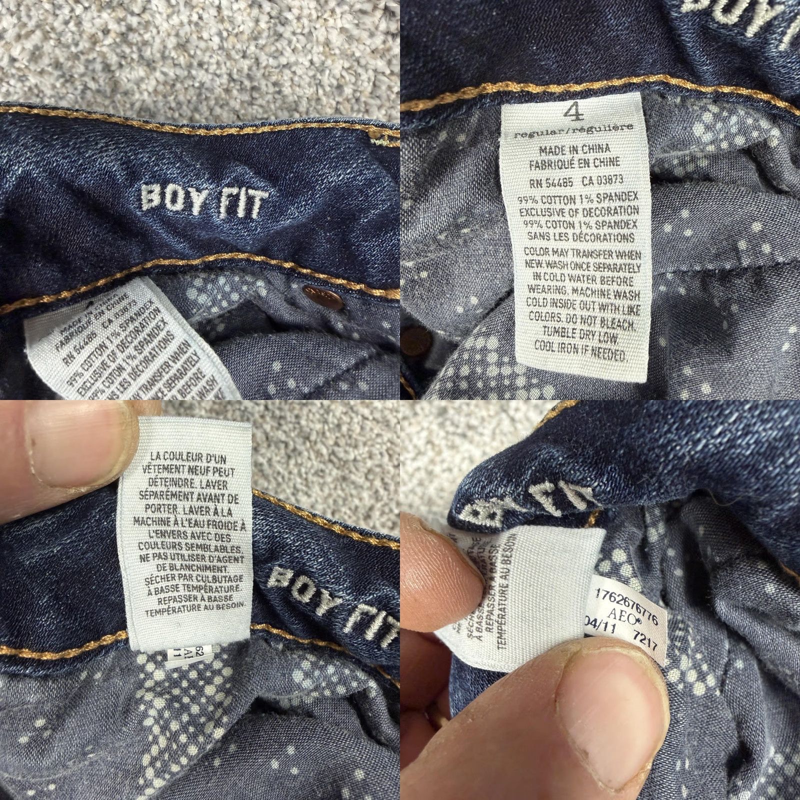 American Eagle Outfitters American Eagle Womens Jeans Boyfriend Crop 4 Medium Blue Stretch Denim 31x23.5 5-Pocket Zip Button Casual Boho Grunge Hipster Retro Y2K Size 27" / US 4 / IT 40 - 8 Thumbnail