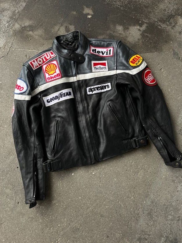 Other Heavy leather motorcycle racing jacket Alpinestars Marlboro Size US S / EU 44-46 / 1 - 1 Thumbnail