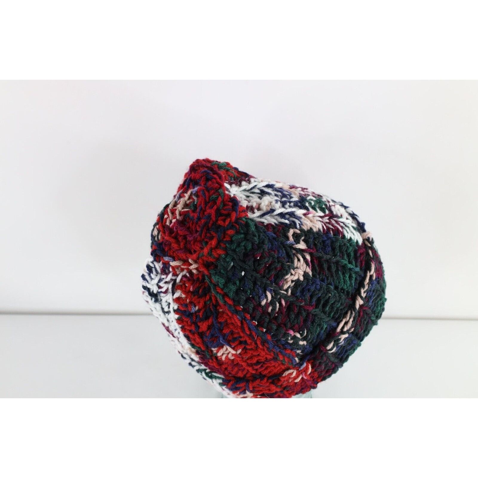 Vintage Vintage 90s Streetwear Rainbow Chunky Crochet Knit Beanie Size ONE SIZE - 5 Thumbnail