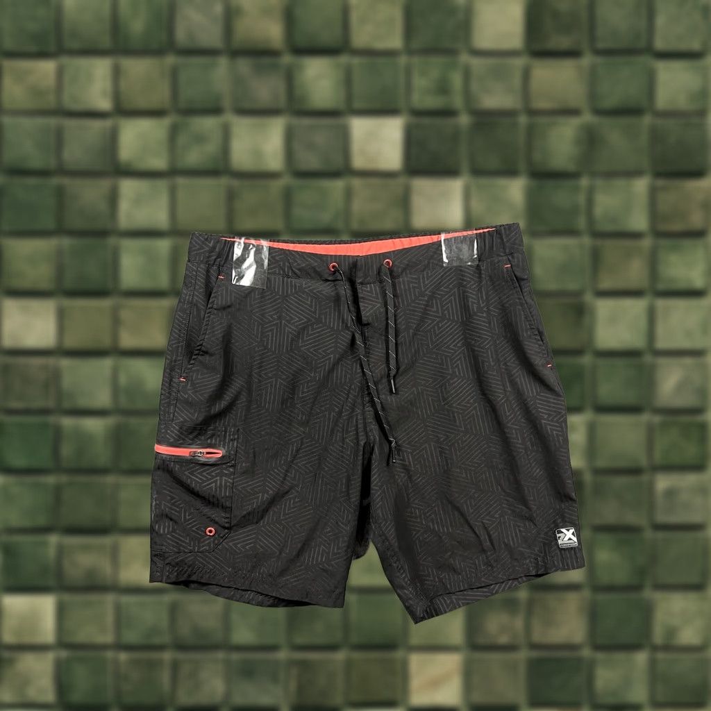 ZeroXposur ZeroXposur Men’s Plunge Swim Trunks Black Red UPF 50+ Size L Polyester Blended Fabric Trunks Mens Bottom Size US 33 - 1 Thumbnail