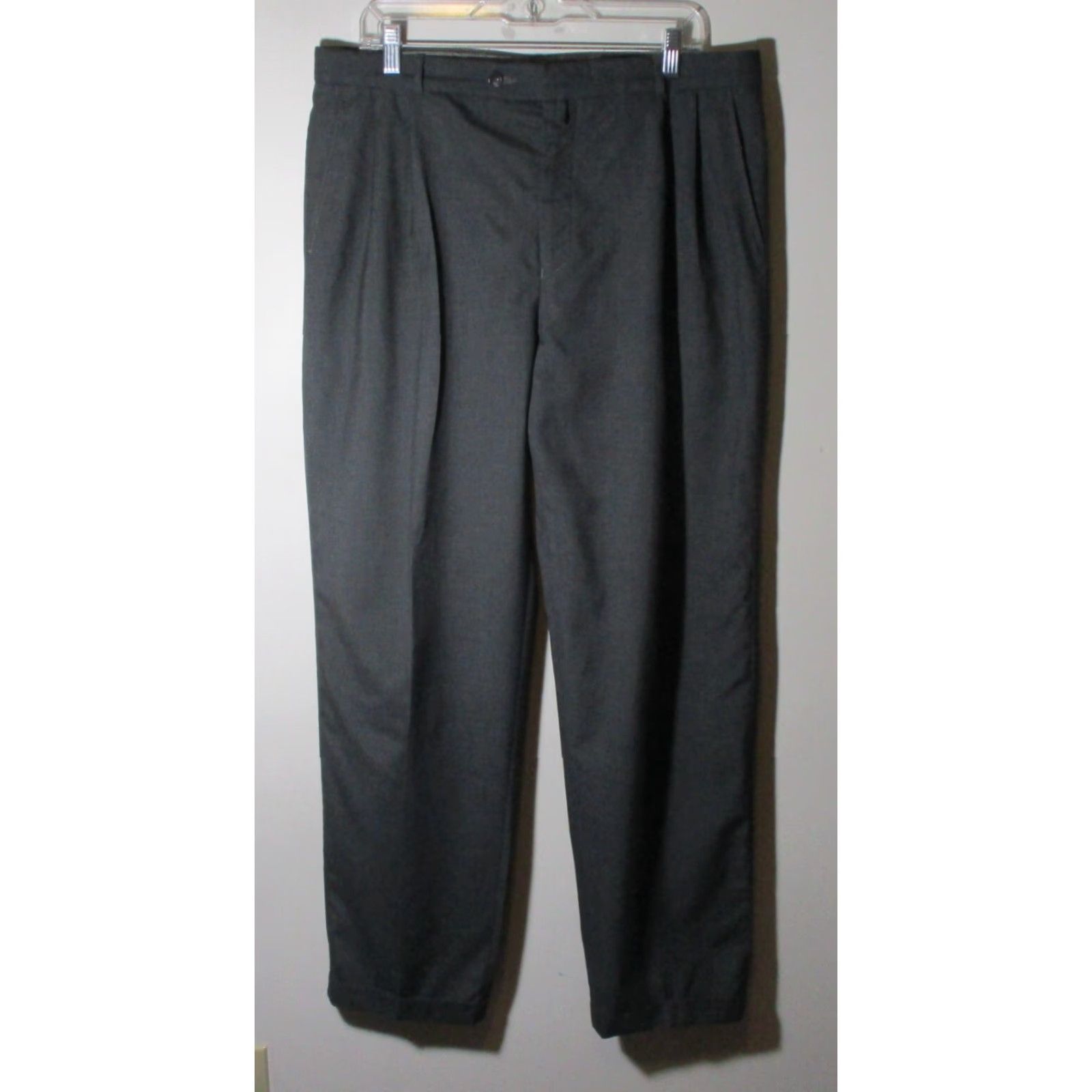 Vintage PABLO PICASSO Made in Italy Gray Pleated Dress Pants Mens 36W 32L Wool Regular Front Pleated 5-Pocket Size US 36 / EU 52 - 2 Thumbnail