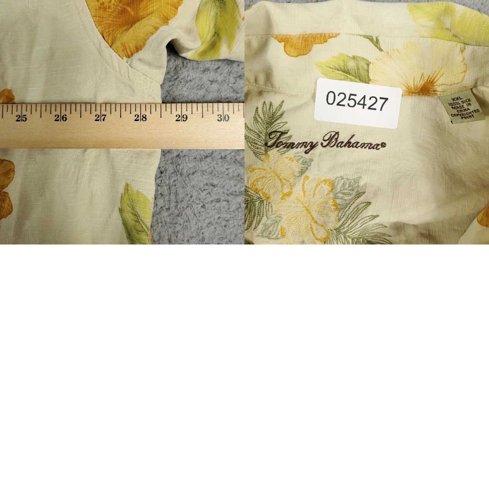 Tommy Bahama Tommy Bahama Shirt Mens XL Beige Yellow Floral Tropical Button Up Short Sleeve Silk Size US XL / EU 56 / 4 - 8 Thumbnail